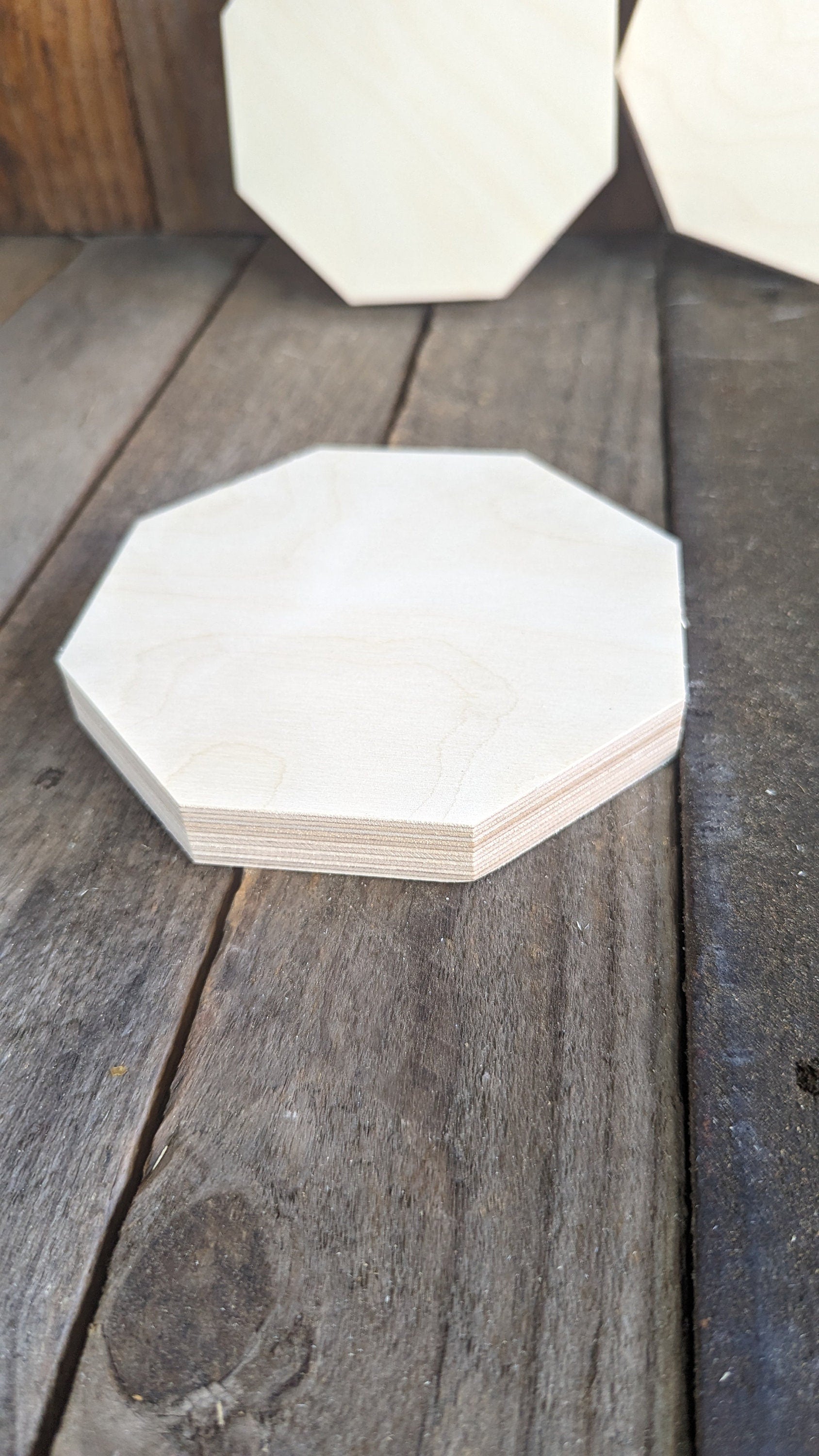 5.5" Baltic Birch Wood Octagon, Blank Plaque, DIY Craft Supplies