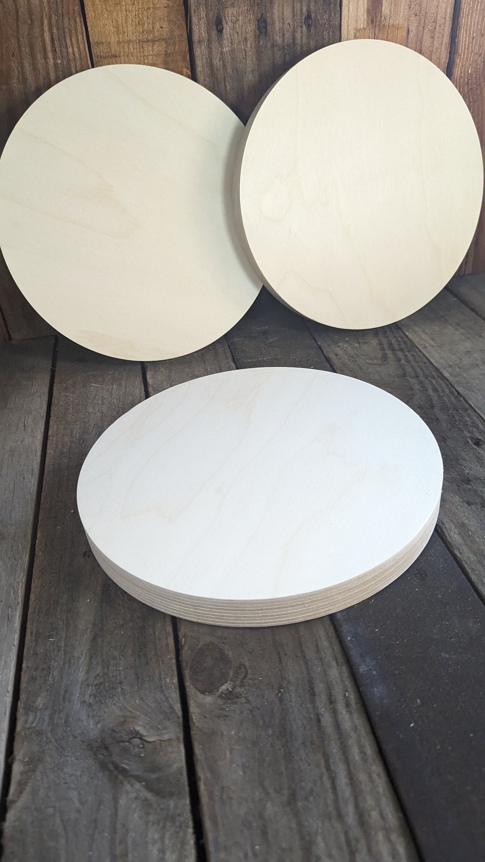 10&quot; Wood Circle Disc Plaques, BALTIC BIRCH Wooden Circles, Blank Circles, Unfinished Wooden Circles, Round Circles, DIY Crafting Supplies