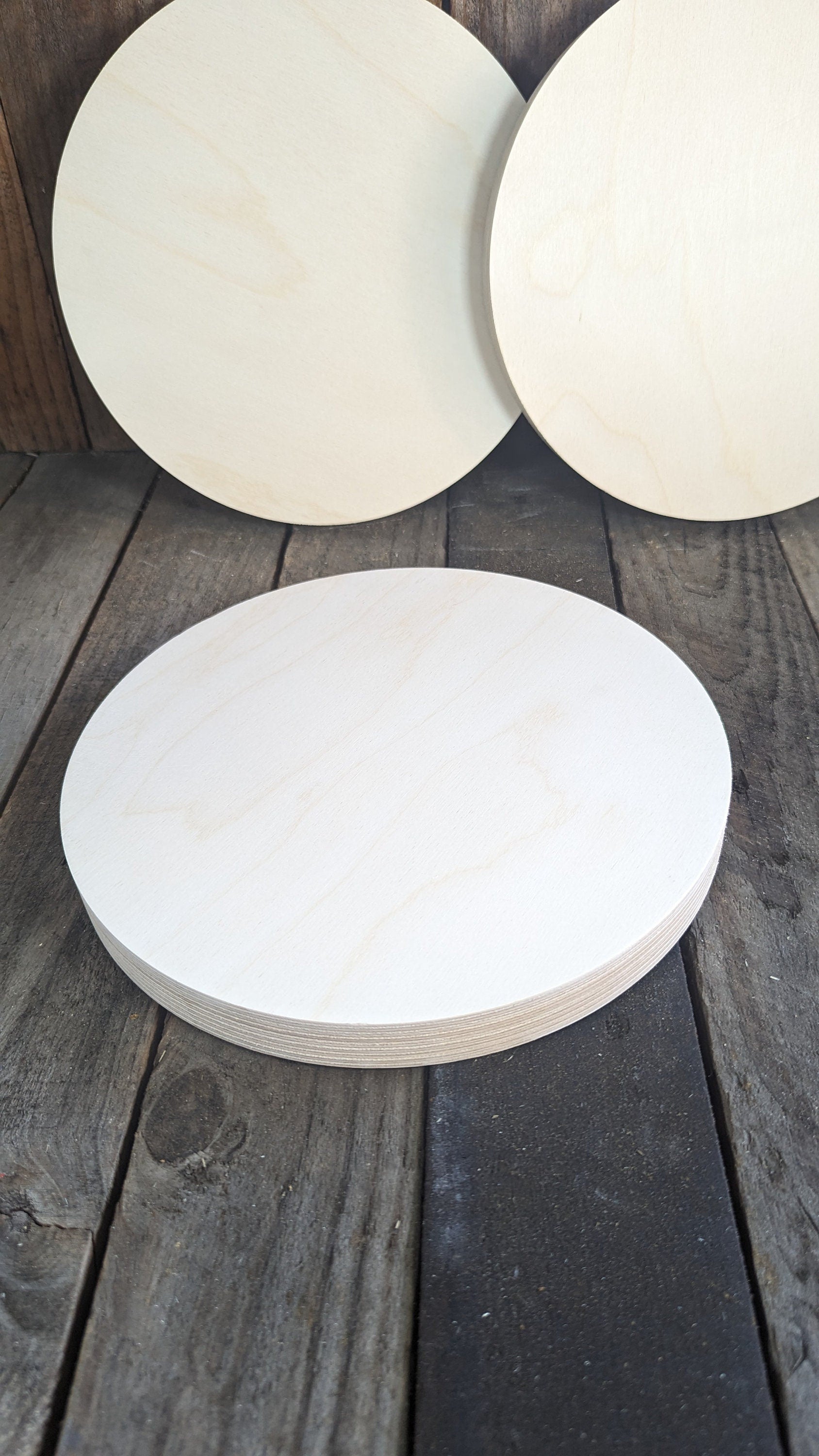 10&quot; Wood Circle Disc Plaques, BALTIC BIRCH Wooden Circles, Blank Circles, Unfinished Wooden Circles, Round Circles, DIY Crafting Supplies