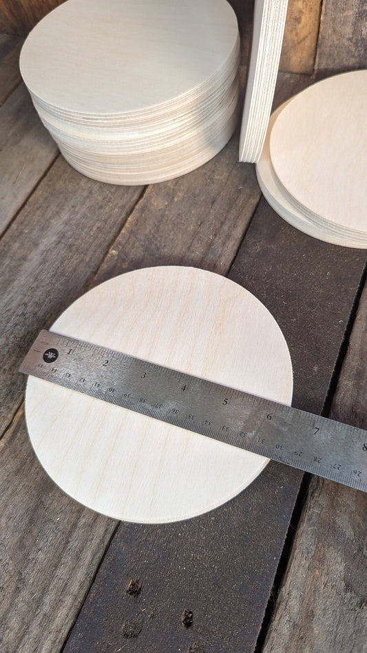 6.25" Baltic Birch Wood Circle, Unfinished Plaque, DIY Craft Supply