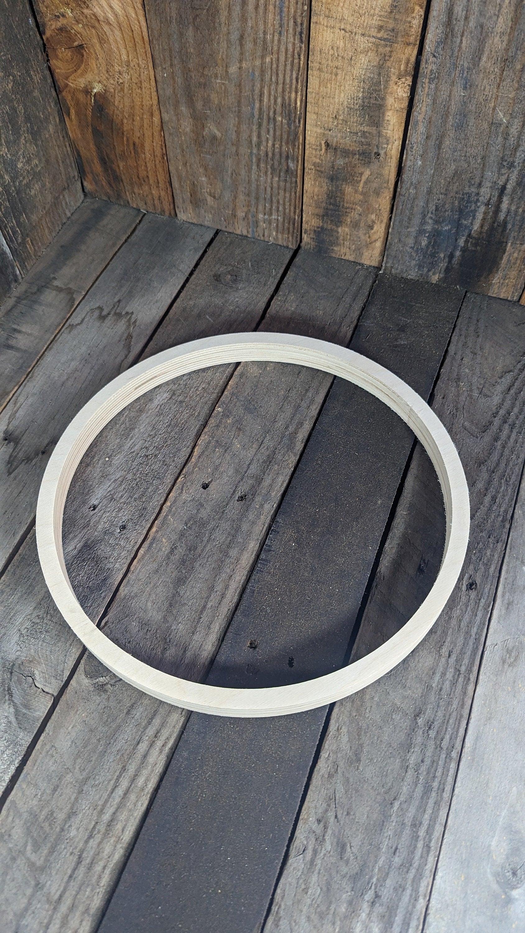 13 inch Wood Circle Disc with 12 inch center hole, BALTIC BIRCH Wooden Circles, Blank Circles, Unfinished Wooden Circles, Round Circles, Circular