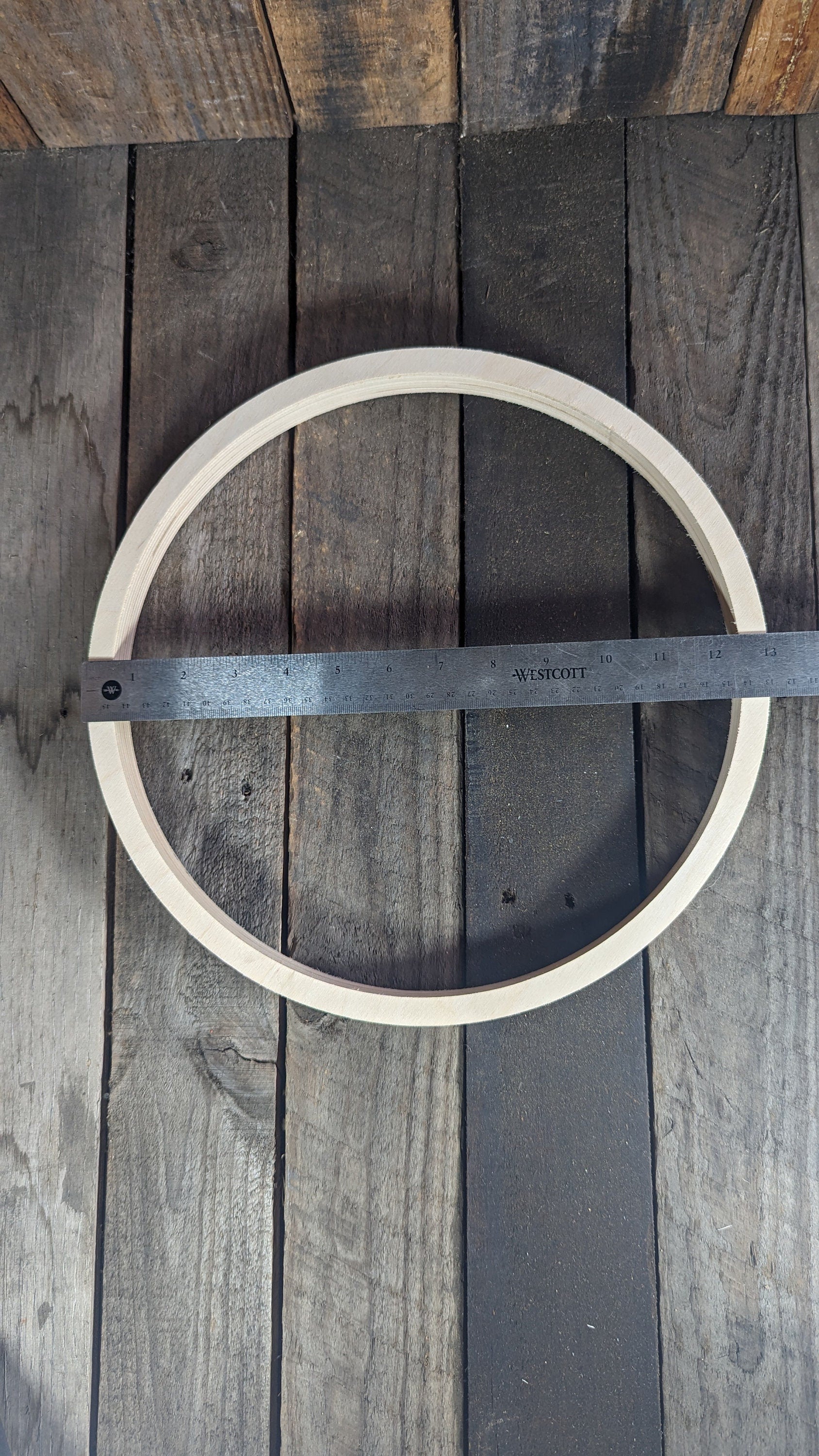 13 inch Wood Circle Disc with 12 inch center hole, BALTIC BIRCH Wooden Circles, Blank Circles, Unfinished Wooden Circles, Round Circles, Circular