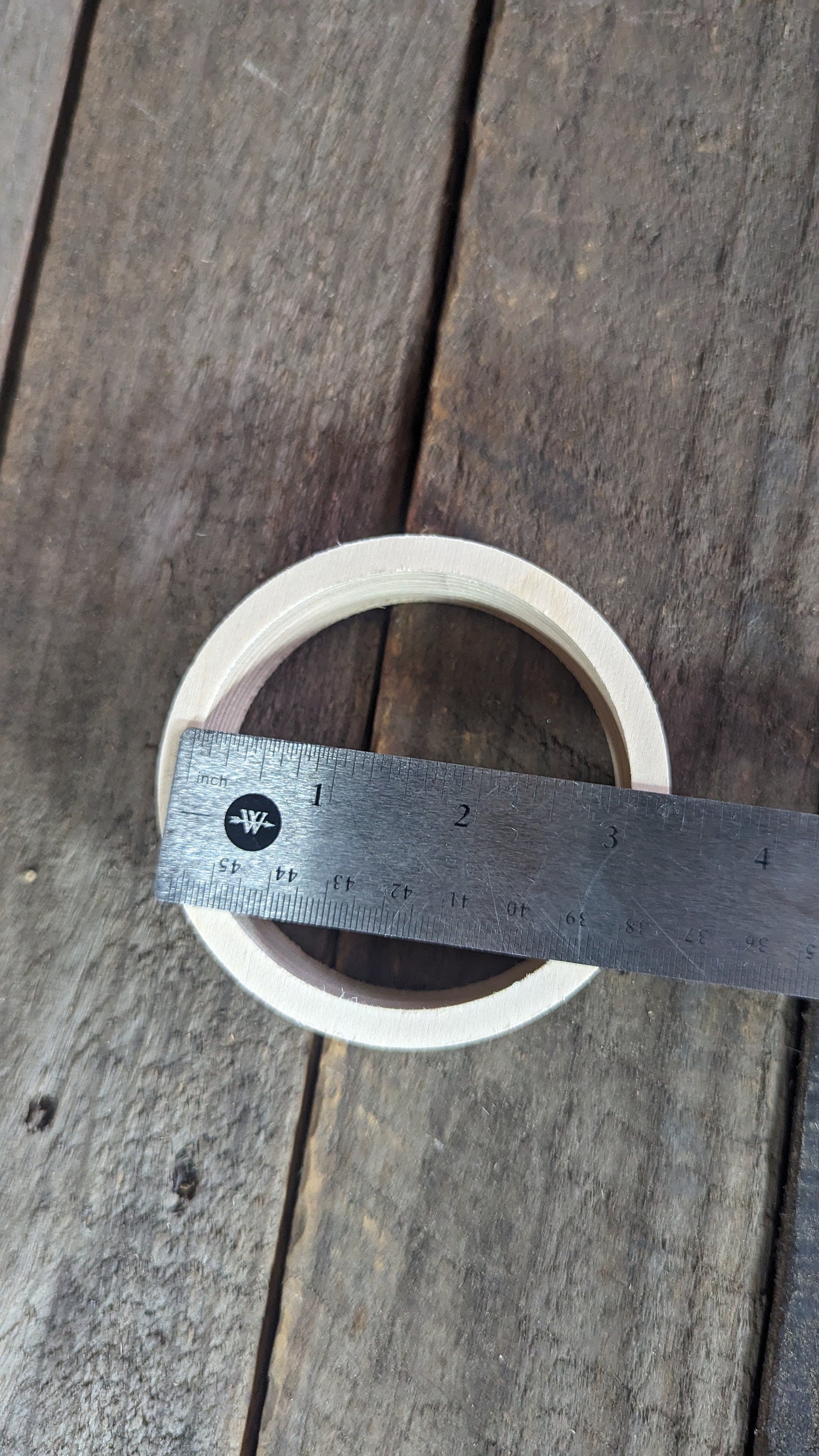 3.5" (3 1/2") Wood Donut, 3" center hole - BALTIC BIRCH - Wooden Circles, Unfinished Wooden Ring, Round Circles, Circular Wood, Ring, craft