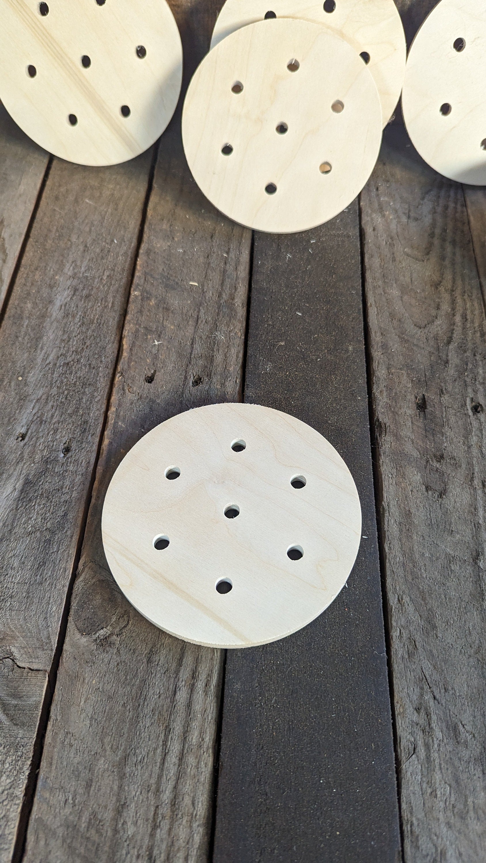 6" Baltic Birch Squirrel Cage End Wood, Unfinished Wooden Disc, DIY Craft Supply