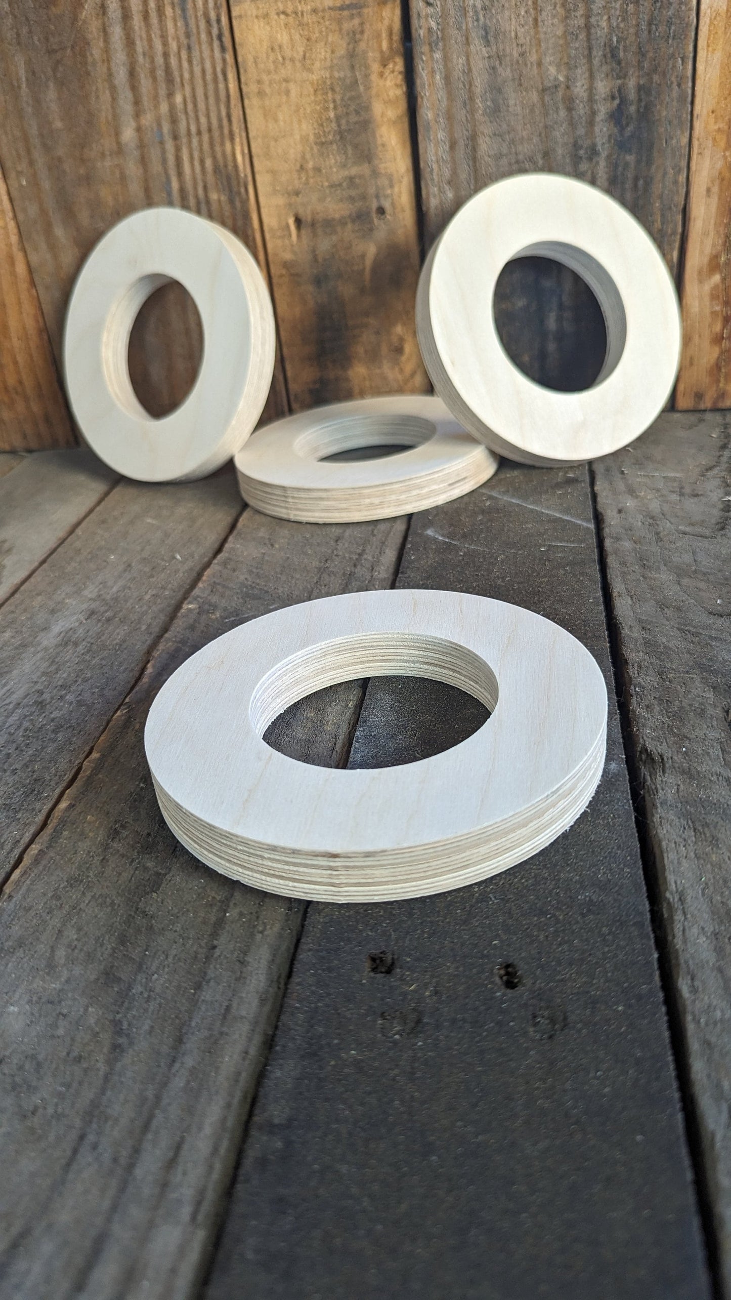 5.5" (5 1/2") Wood Donut with 3" hole , BALTIC BIRCH - Wooden Circles, Blank Circles, Unfinished, Ring Shape, DIY Crafting Supplies