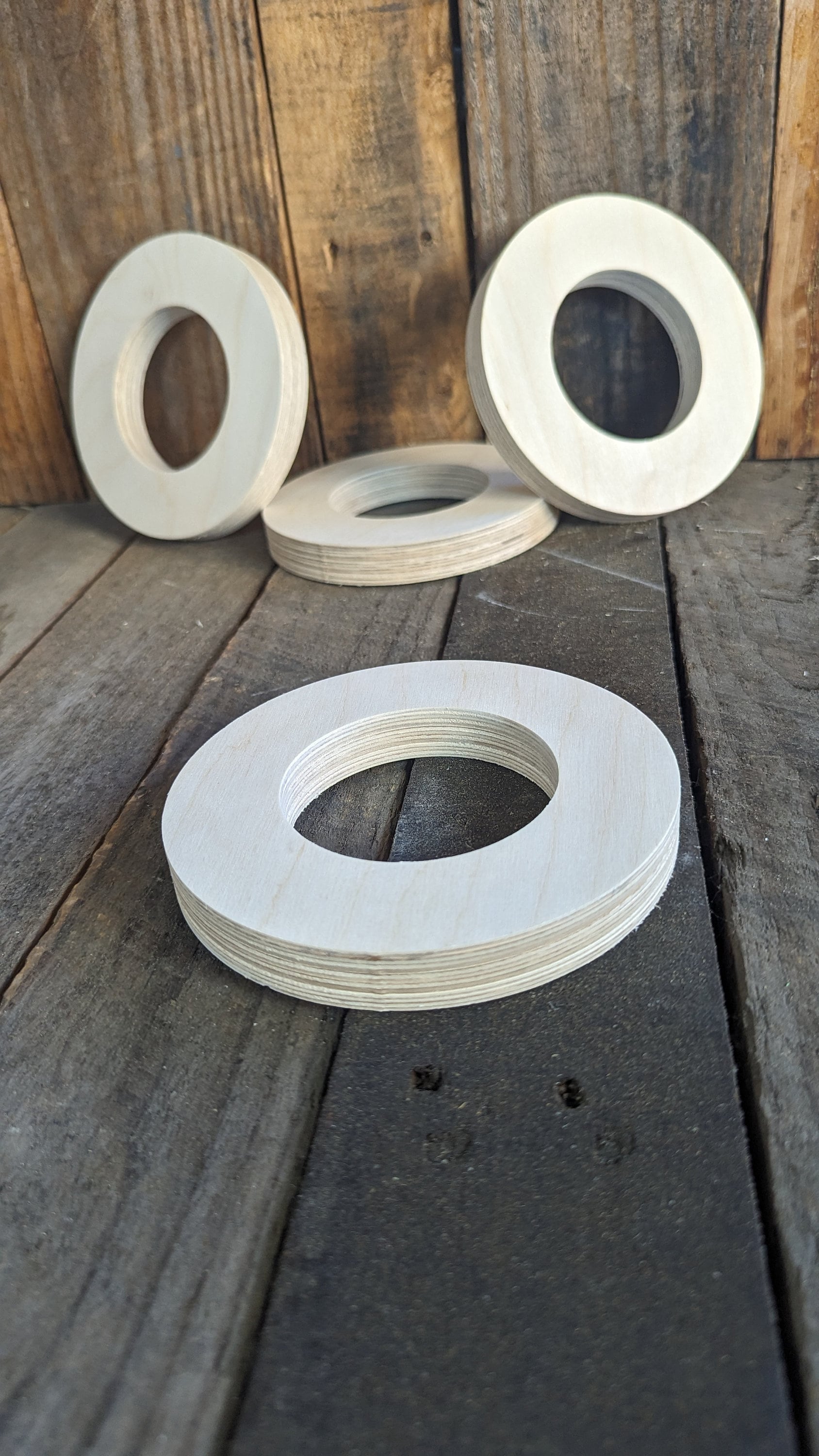 5.5" (5 1/2") Wood Donut with 3" hole , BALTIC BIRCH - Wooden Circles, Blank Circles, Unfinished, Ring Shape, DIY Crafting Supplies