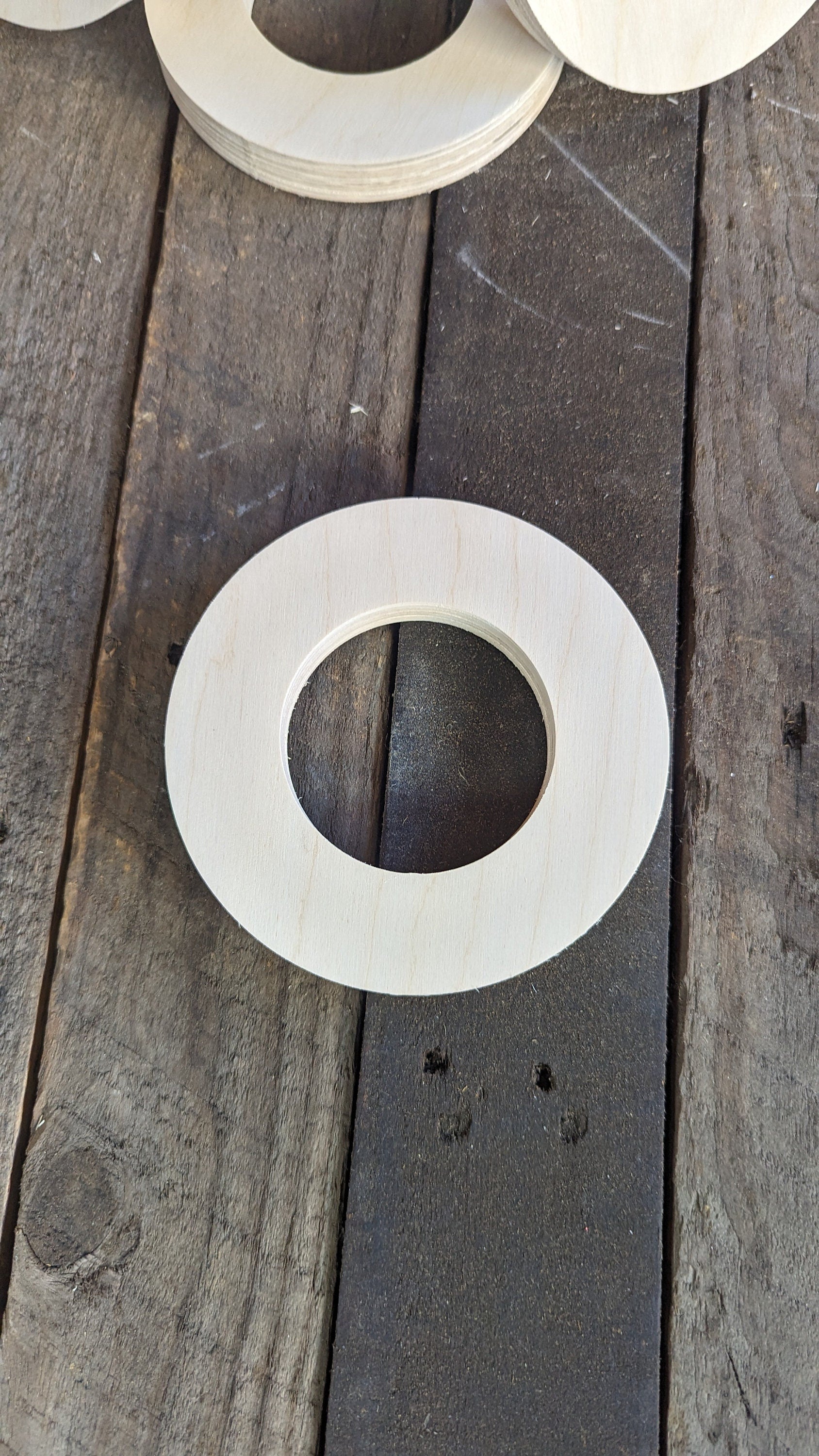 5.5" (5 1/2") Wood Donut with 3" hole , BALTIC BIRCH - Wooden Circles, Blank Circles, Unfinished, Ring Shape, DIY Crafting Supplies