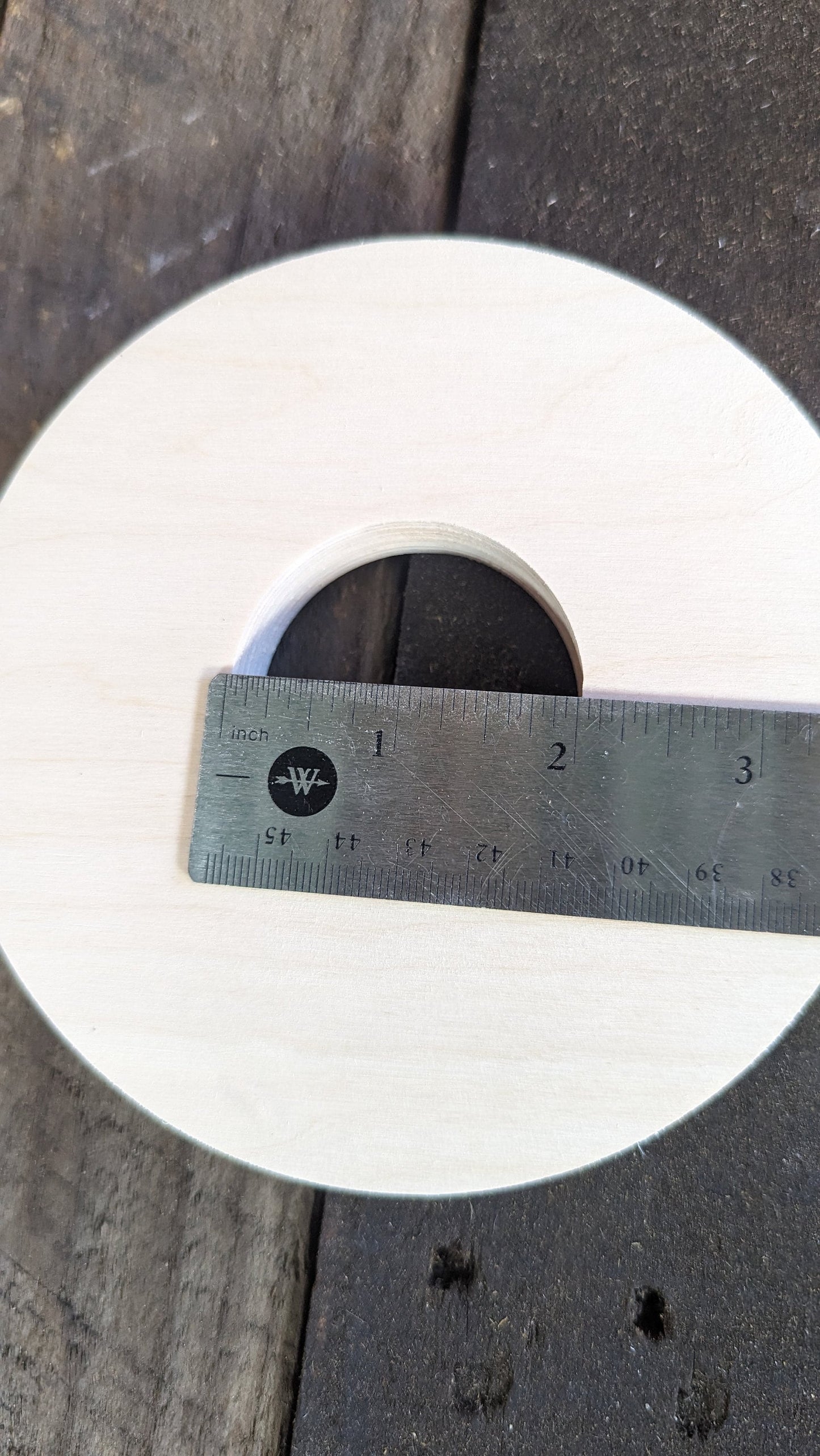 5.5" Baltic Birch Wood Donut, 2" Center Hole, DIY Crafting