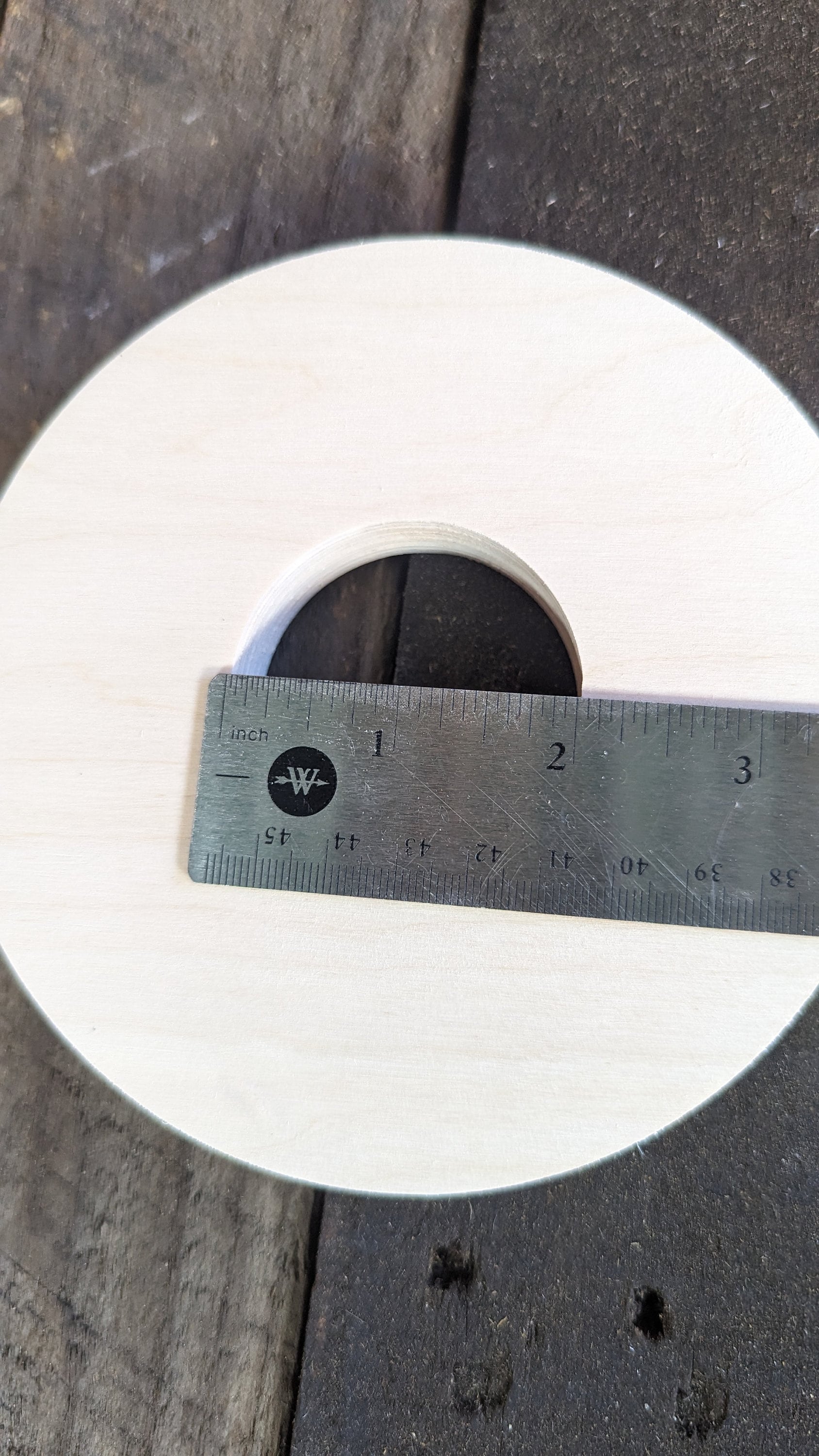 5.5" Baltic Birch Wood Donut, 2" Center Hole, DIY Crafting
