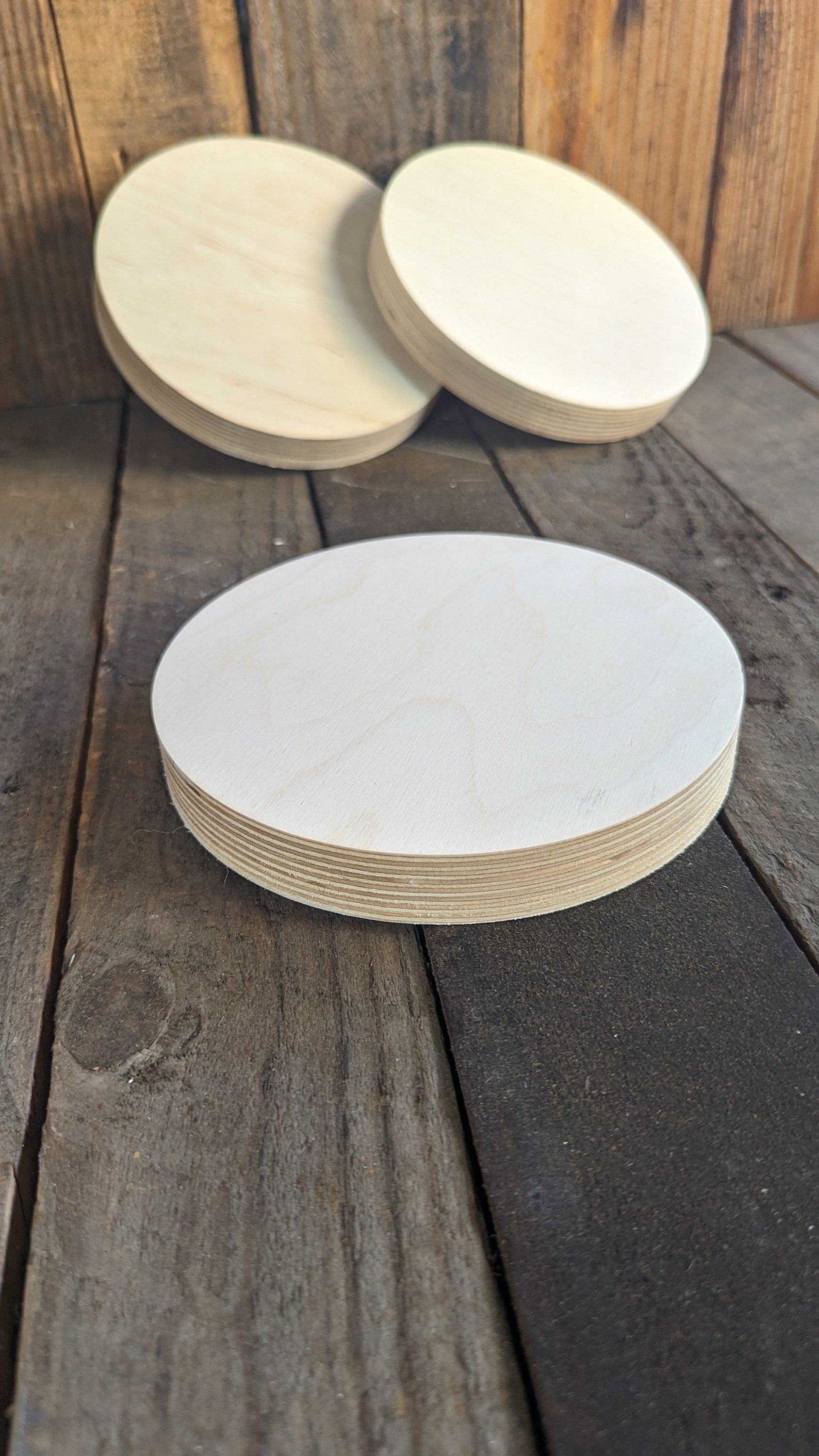 6.75" (6-3/4") Wood Circle Disc Plaques, BALTIC BIRCH - Wooden Circles, Blank Circles, Unfinished Wooden Circles, Round Circles, Craft