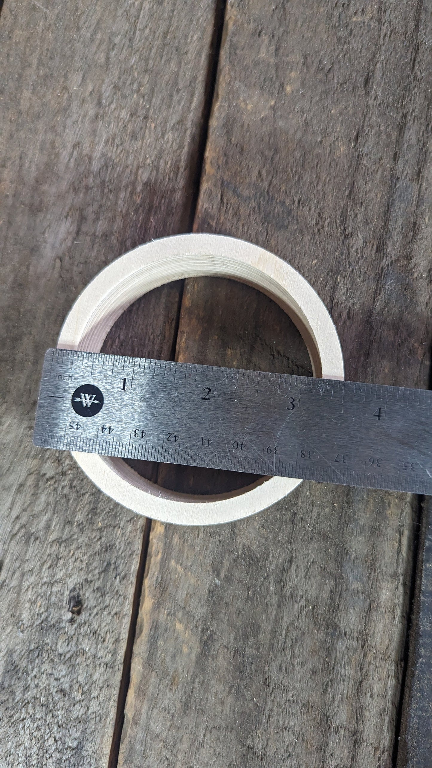 3.5" (3 1/2") Wood Donut, 3" center hole - BALTIC BIRCH - Wooden Circles, Unfinished Wooden Ring, Round Circles, Circular Wood, Ring, craft