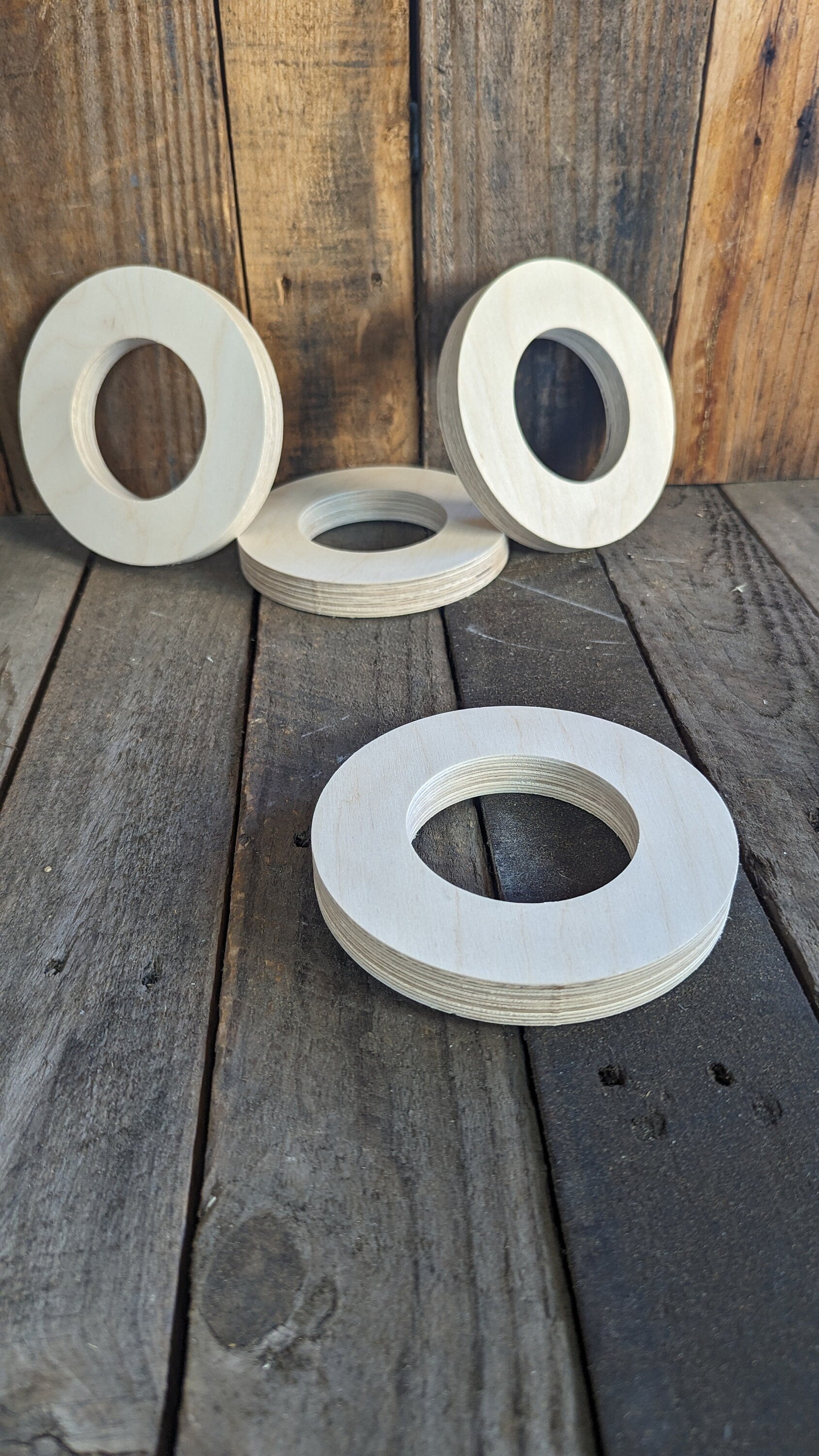 5.5" (5 1/2") Wood Donut with 3" hole , BALTIC BIRCH - Wooden Circles, Blank Circles, Unfinished, Ring Shape, DIY Crafting Supplies