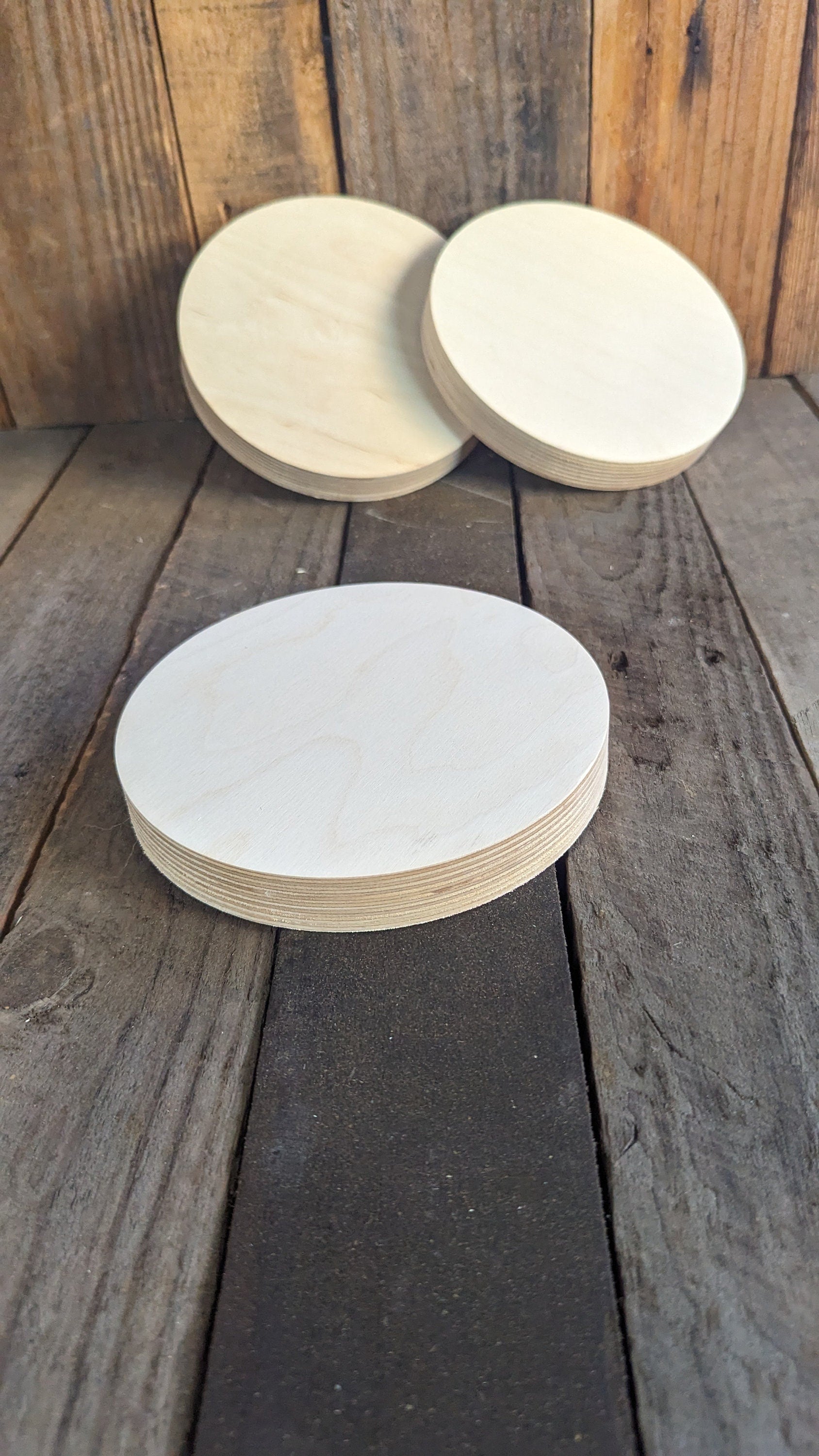 6.75" (6-3/4") Wood Circle Disc Plaques, BALTIC BIRCH - Wooden Circles, Blank Circles, Unfinished Wooden Circles, Round Circles, Craft