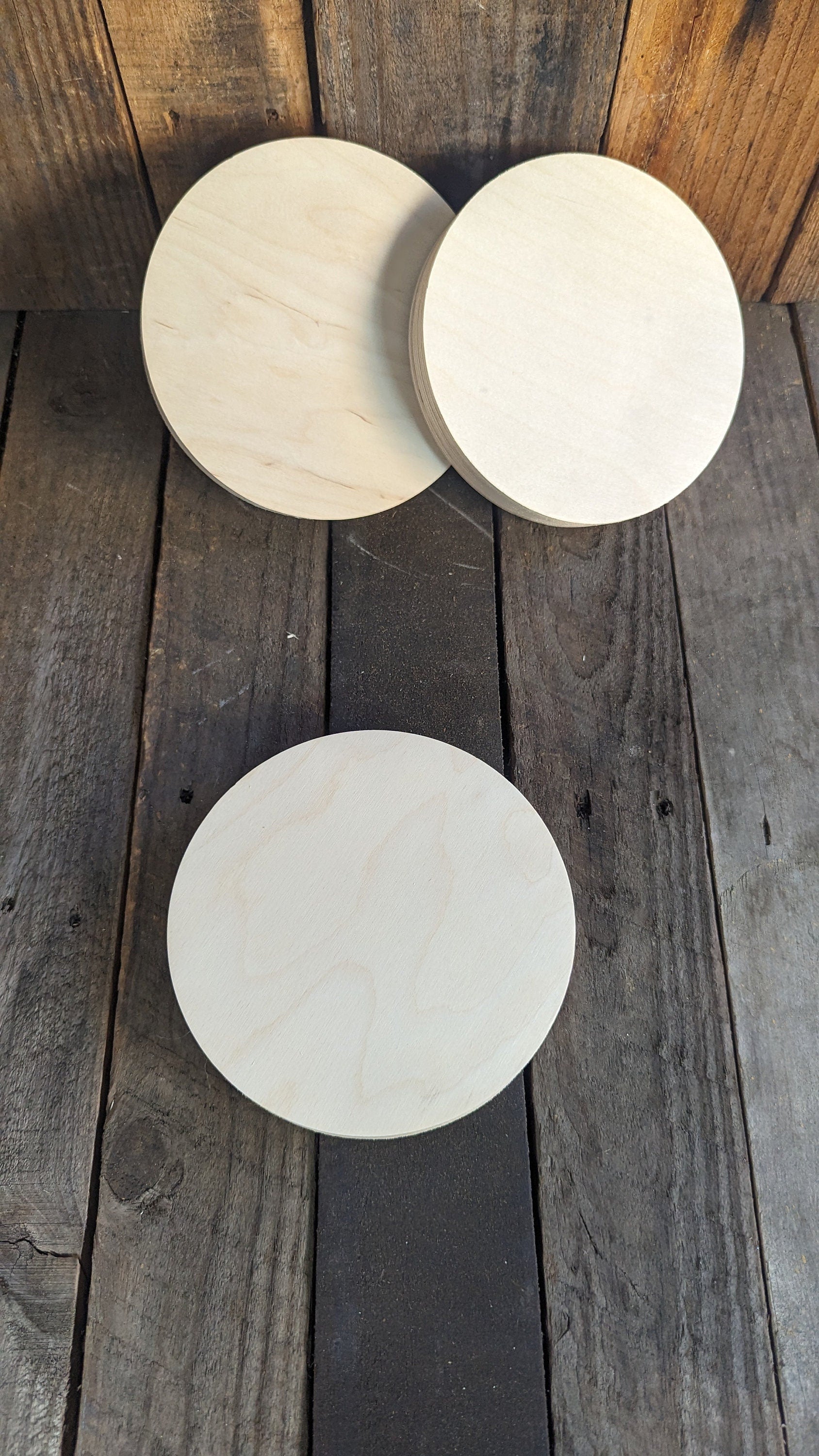 6.75" (6-3/4") Wood Circle Disc Plaques, BALTIC BIRCH - Wooden Circles, Blank Circles, Unfinished Wooden Circles, Round Circles, Craft