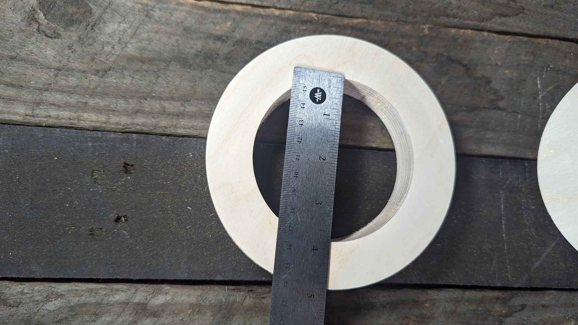 5.75" (5 3/4") Wood Donut with 3.75" (3 3/4") hole , BALTIC BIRCH - Wooden Circles, Blank Circles Circular, Ring Shape