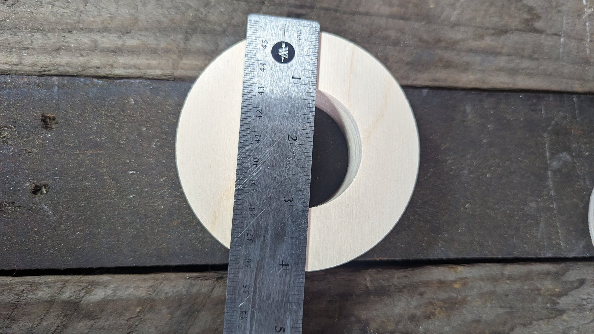 4" Baltic Birch Wood Donut, 2" Center Hole, DIY Craft Supply
