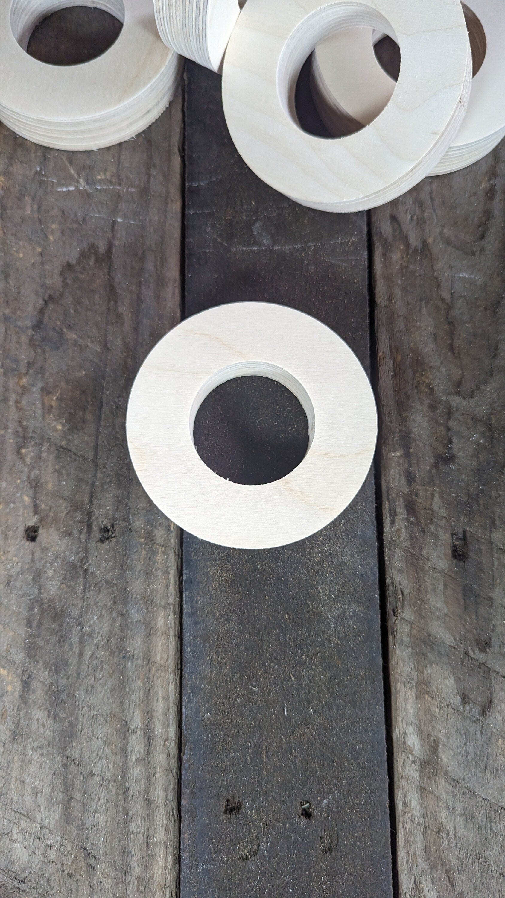 4" Wood Donut, 2" center hole - BALTIC BIRCH - Wooden Circles, Unfinished Wooden Ring, Round Circles, Circular Wood, Ring, craft