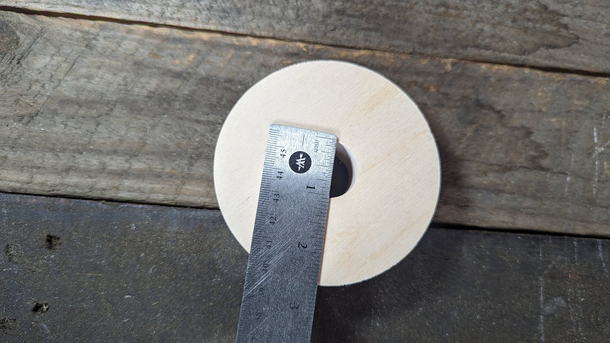 4" Baltic Birch Wood Donut Ring, 1" Center Hole, Craft Supply