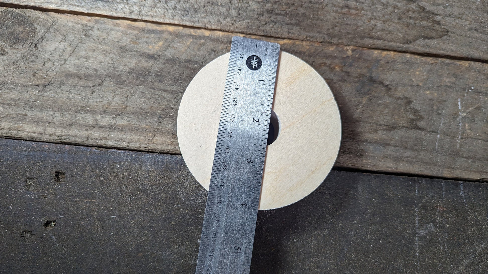 4" Baltic Birch Wood Donut Ring, 1" Center Hole, Craft Supply