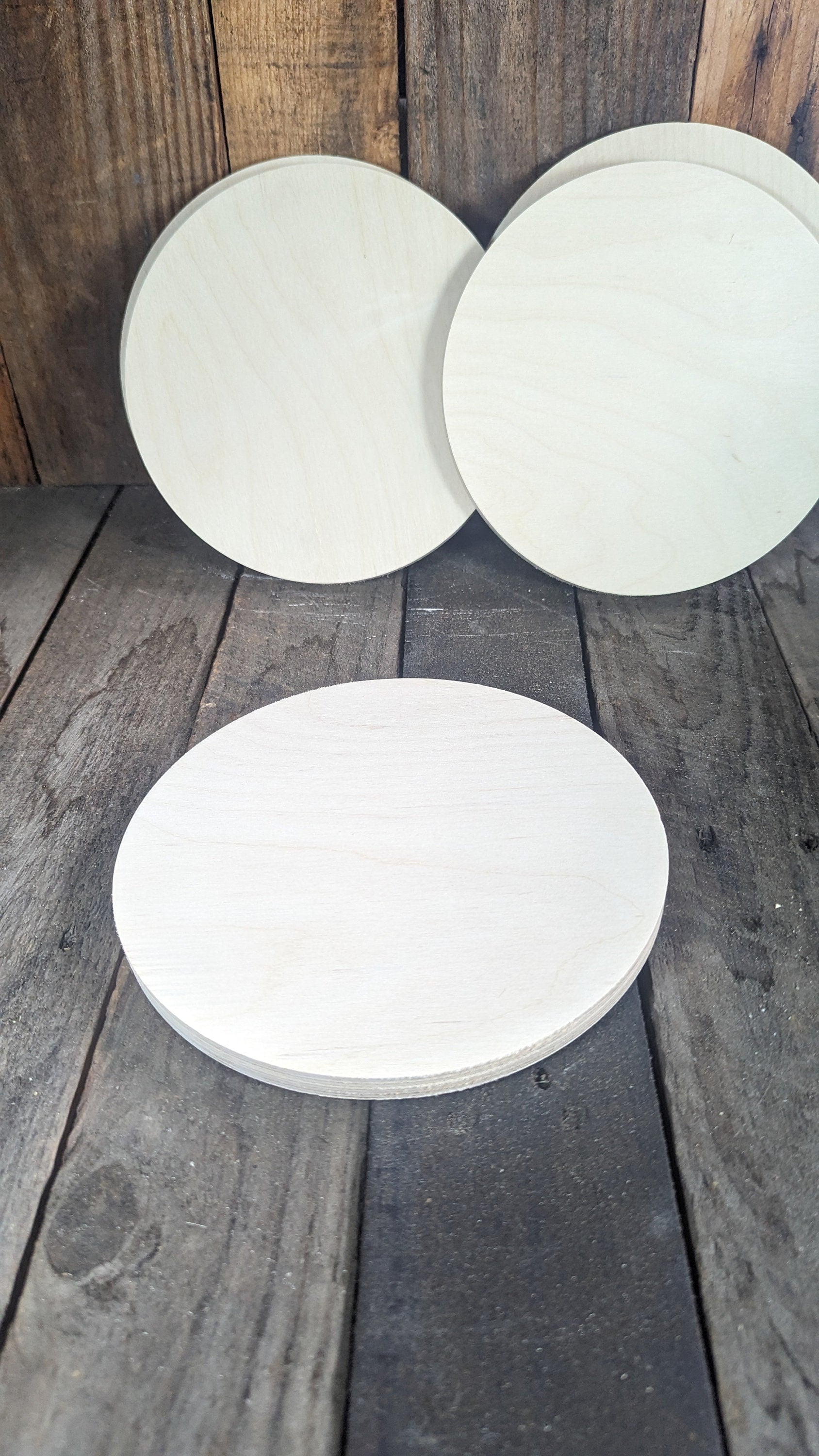 7.75" (7 3/4 inches) Wood Circle Disc Plaques, BALTIC BIRCH Wooden Circles, Unfinished Wooden Circles, Round Circles, DIY Craft Supplies