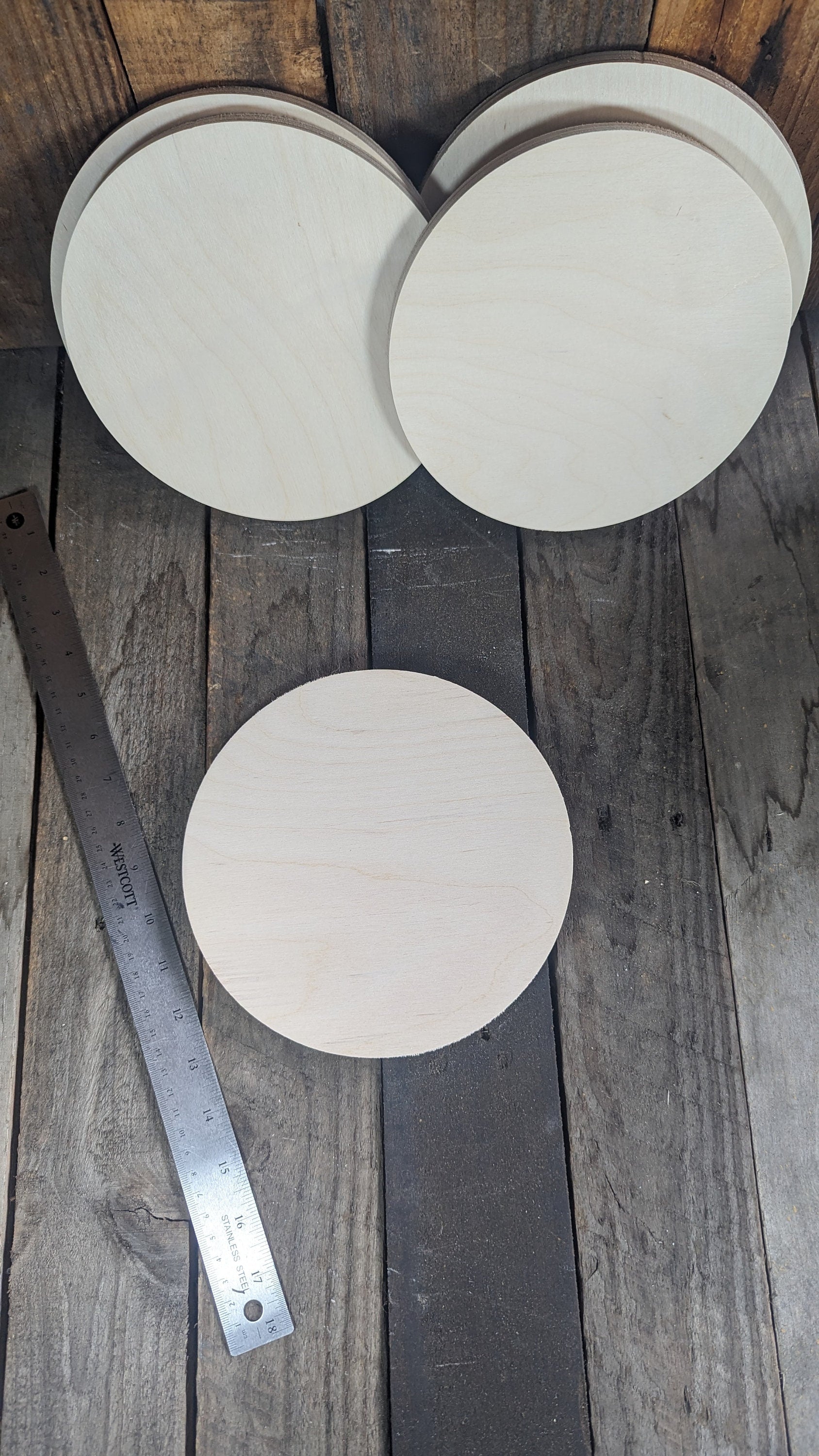 7.875" (7 7/8 inches) Wood Circle Disc Plaques, BALTIC BIRCH Wooden Circles, Unfinished Wooden Circles, DIY Craft Supplies