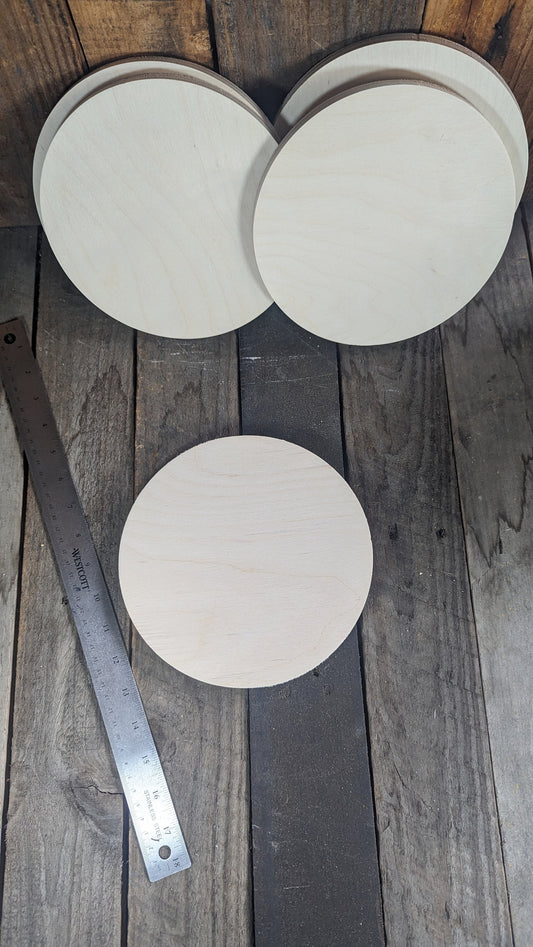 7.875" (7 7/8 inches) Wood Circle Disc Plaques, BALTIC BIRCH Wooden Circles, Unfinished Wooden Circles, DIY Craft Supplies