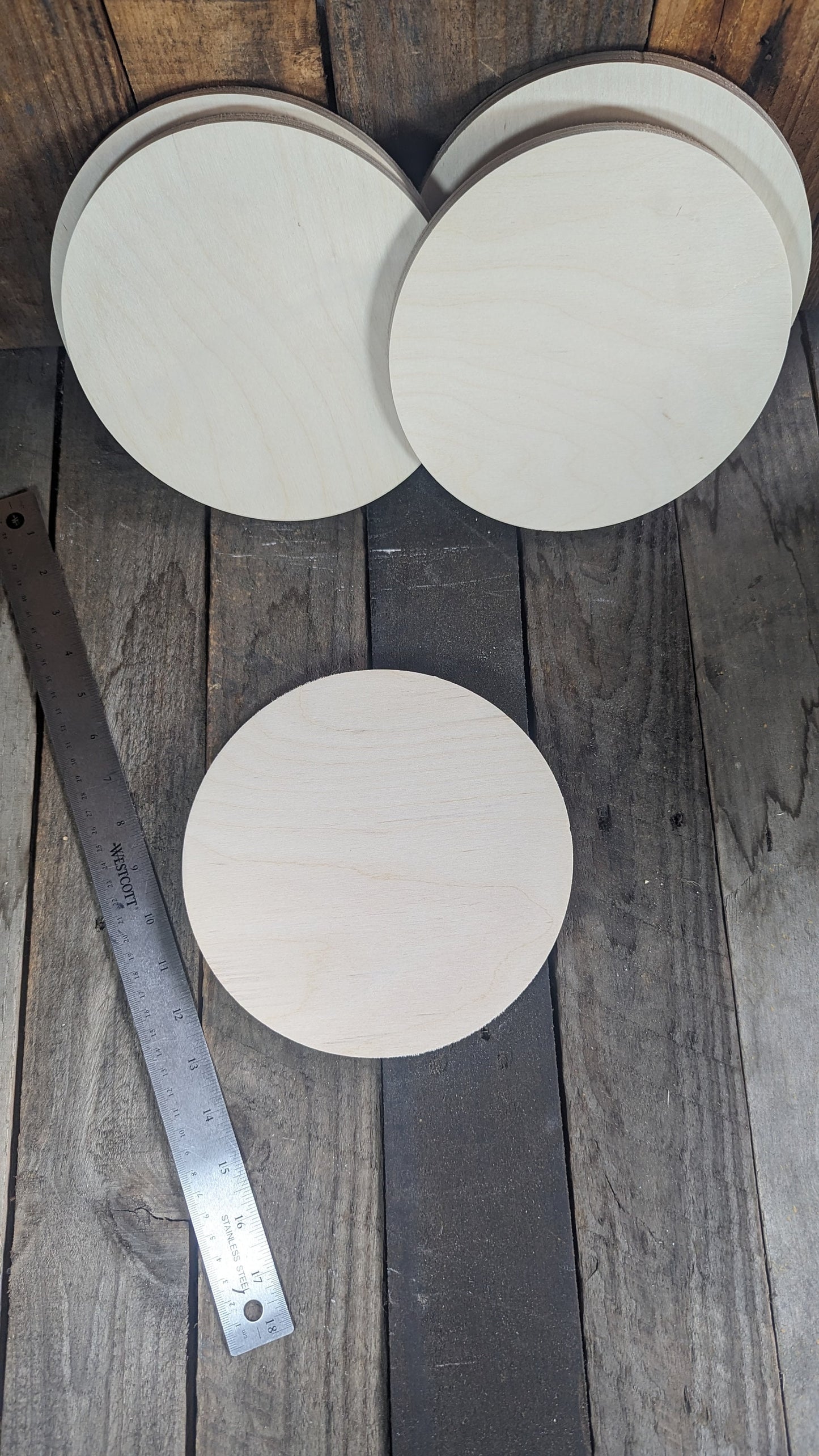 7.75" (7 3/4 inches) Wood Circle Disc Plaques, BALTIC BIRCH Wooden Circles, Unfinished Wooden Circles, Round Circles, DIY Craft Supplies