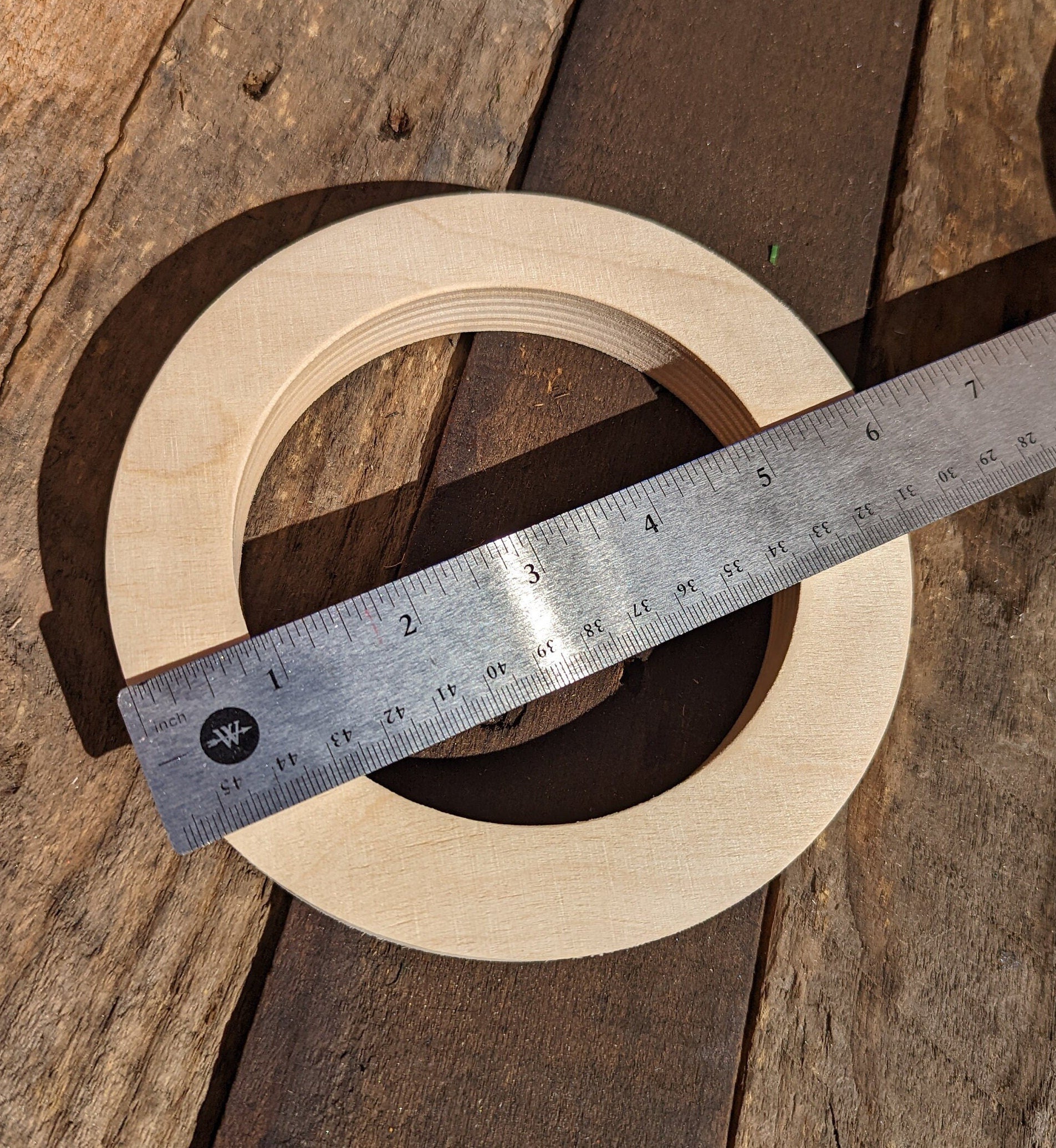 6" Wood Donut with 4.25" hole, BALTIC BIRCH - Wooden Circles, Blank Circles, Unfinished, Round Circles, Circular Wood, Ring Shape