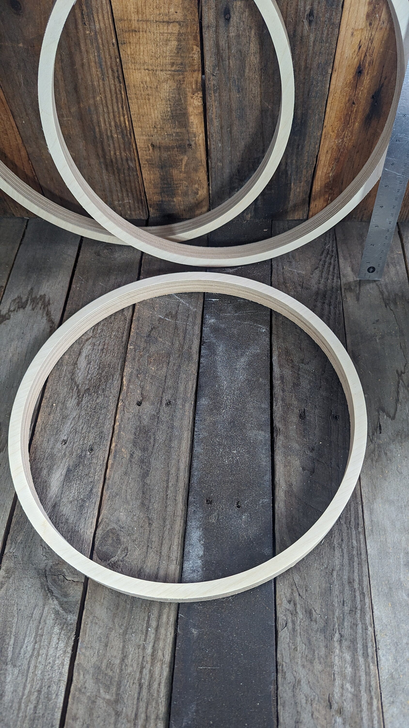 15 inch Wood Circle Disc with 14 inch center hole, BALTIC BIRCH Wooden Circles, Blank, Unfinished Wood Circle, Circular