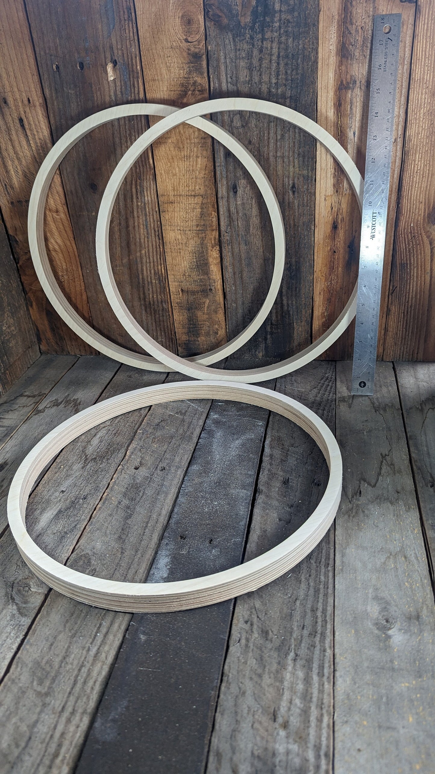 15 inch Wood Circle Disc with 14 inch center hole, BALTIC BIRCH Wooden Circles, Blank, Unfinished Wood Circle, Circular