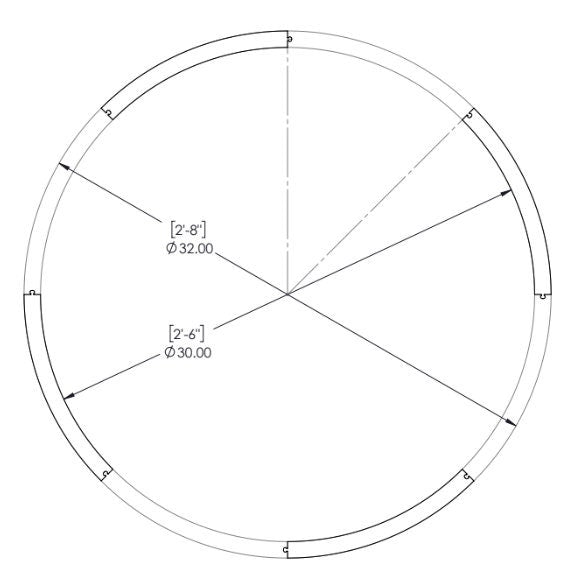 32" Baltic Birch Wood Donut Ring, 30" Center Hole, Unfinished Wooden Circle (8 Pieces)