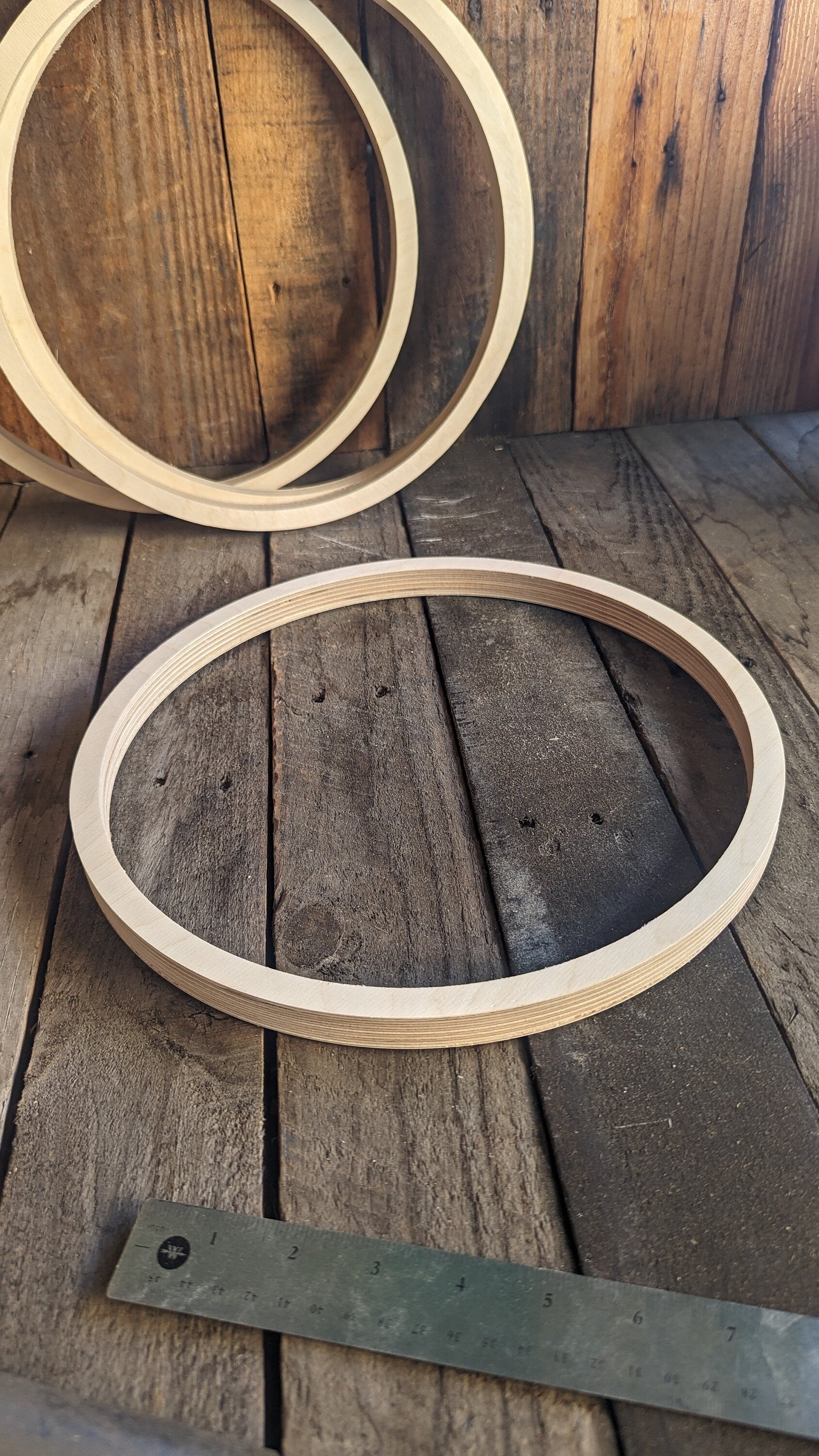 12.5 inch Wood Circle Disc with 11.5 inch center hole, BALTIC BIRCH Wooden Circles, Blank Circles, Unfinished Wooden Circles, Circular