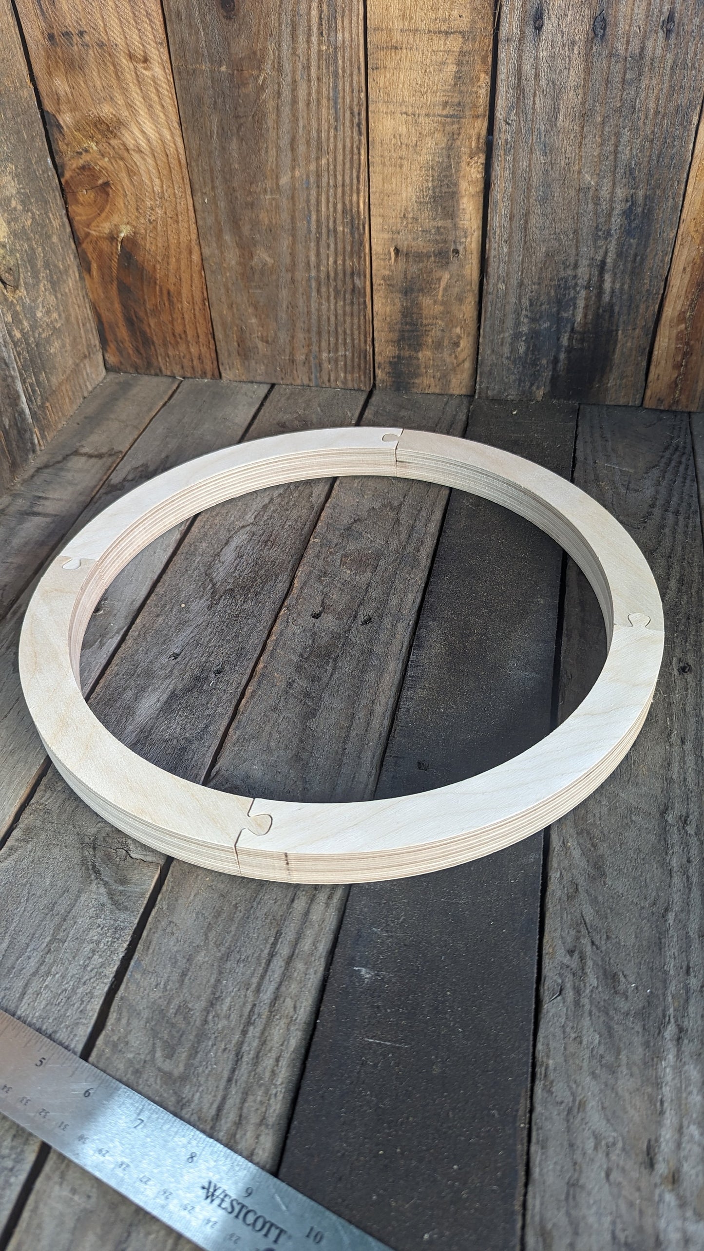 15 inch Wood Donut Ring with 12.75 inch center hole, BALTIC BIRCH Wooden Circles, Unfinished Wooden Circles, Round Circles, Circular Wood - puzzled