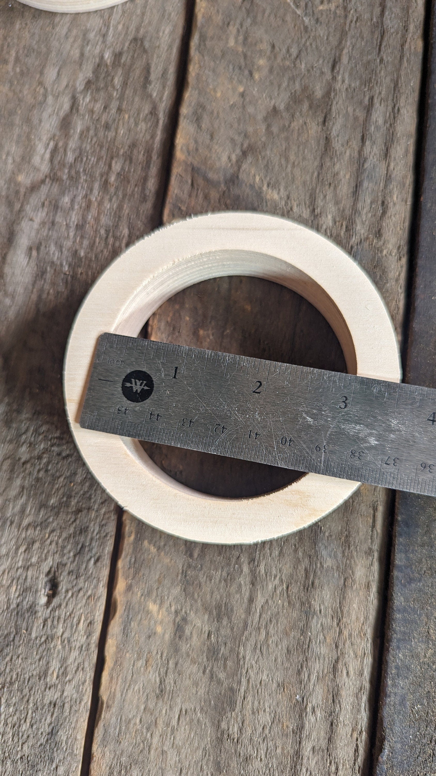 4" Wood Donut, 3" center hole - BALTIC BIRCH - Wooden Circles, Unfinished Wooden Ring, Round Circles, Circular Wood, Ring, craft