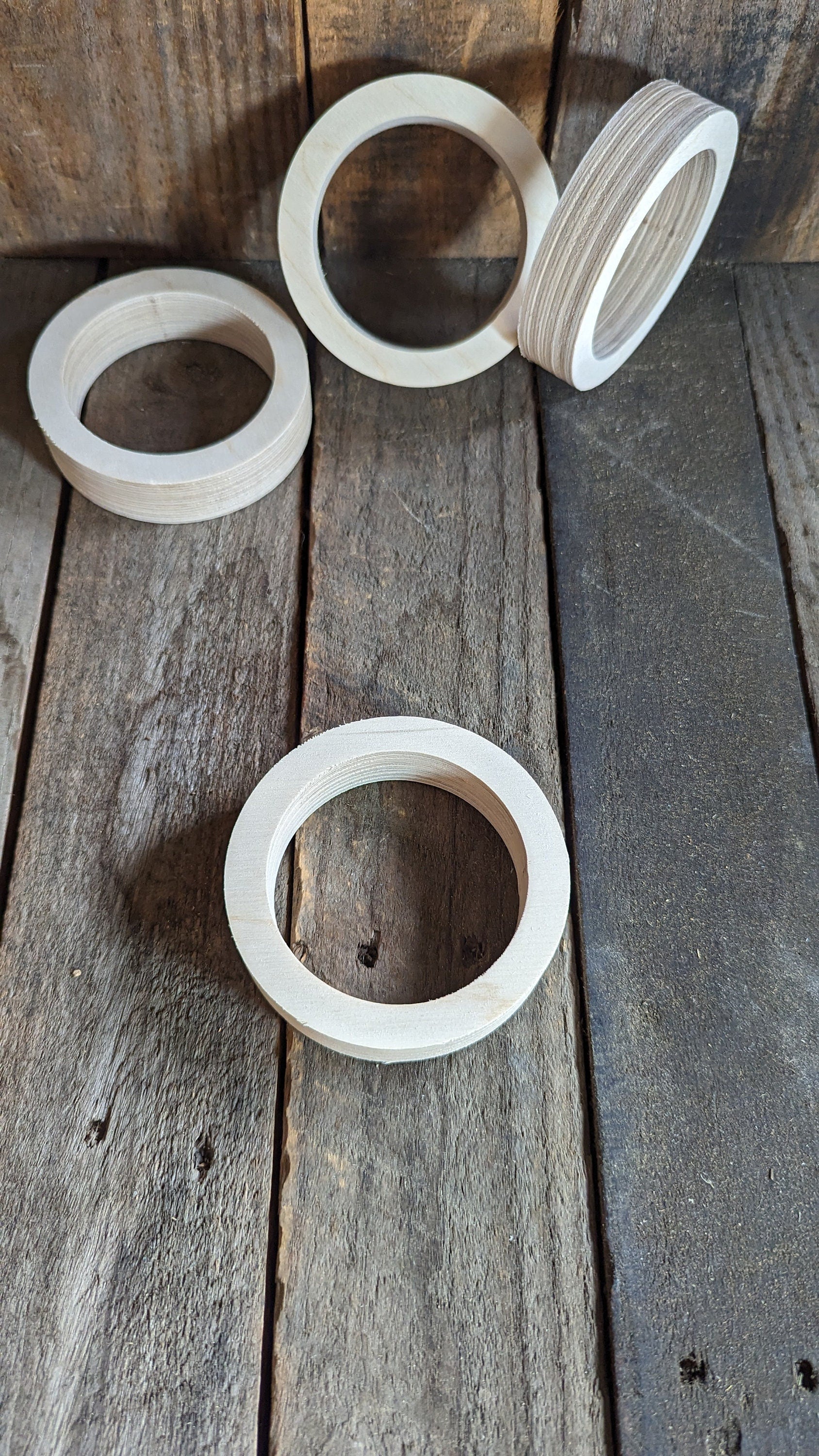 4" Wood Donut, 3" center hole - BALTIC BIRCH - Wooden Circles, Unfinished Wooden Ring, Round Circles, Circular Wood, Ring, craft