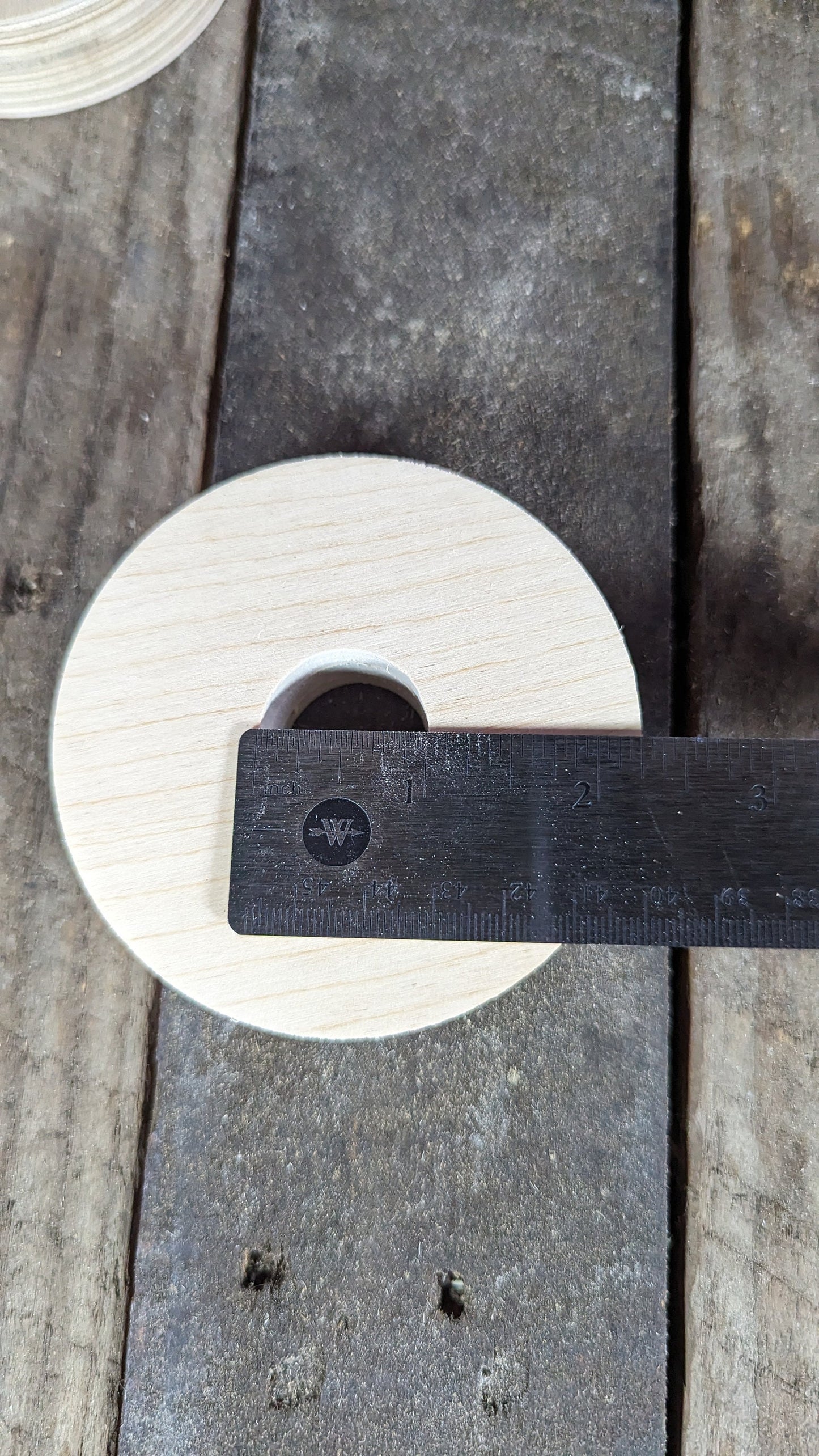 5 Pack - 3.5" Baltic Birch Wood Donut, 1" Center Hole