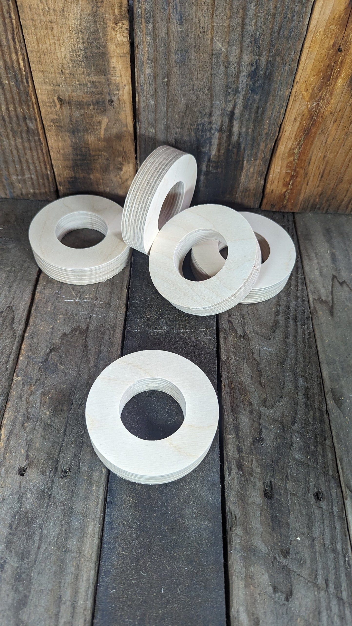 4" Baltic Birch Wood Donut, 2" Center Hole, DIY Craft Supply