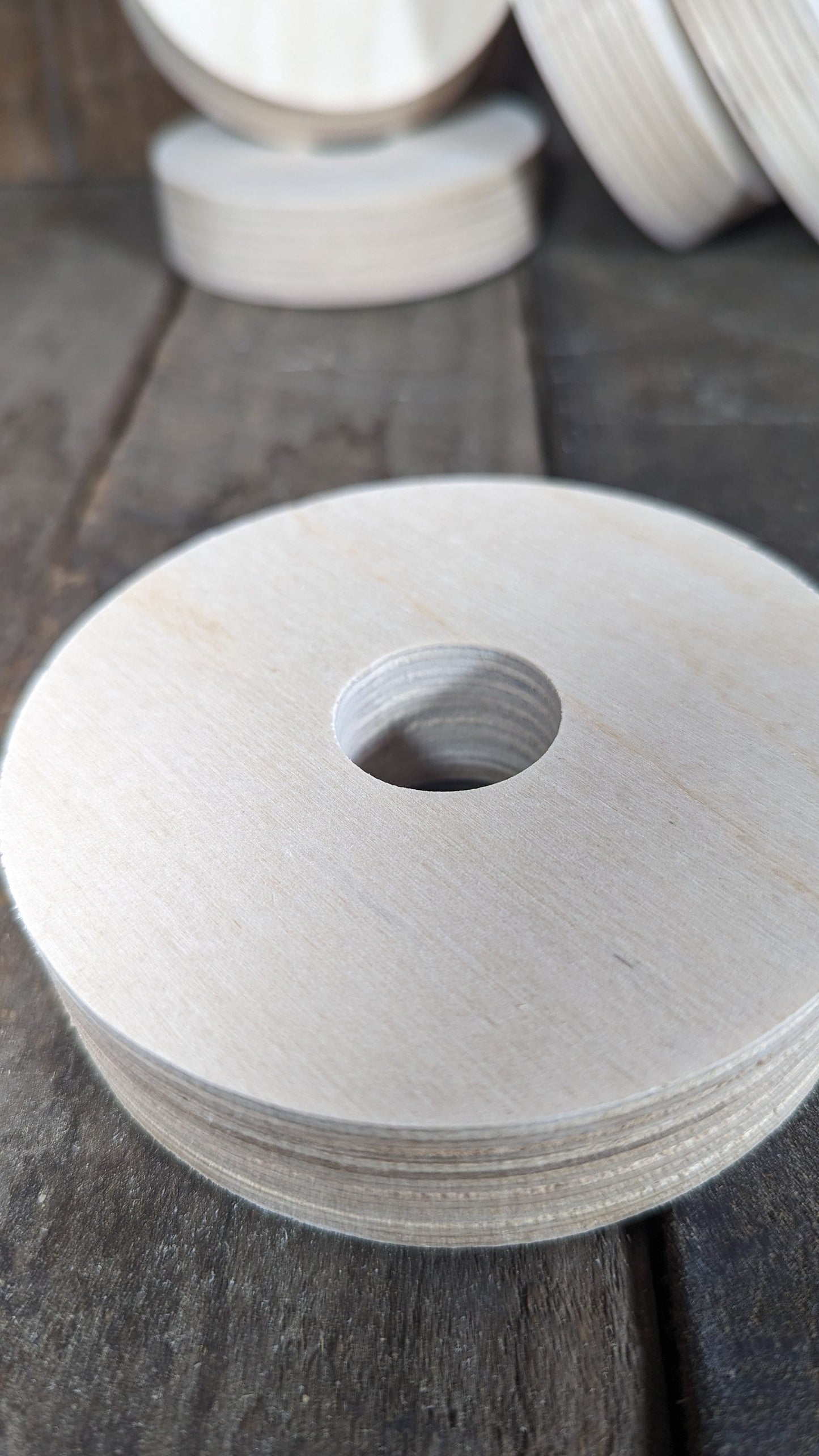 4" Wood Donut, 1" center hole - BALTIC BIRCH - Wooden Circles, Unfinished Wooden Ring, Round Circles, Circular Wood, Ring, craft