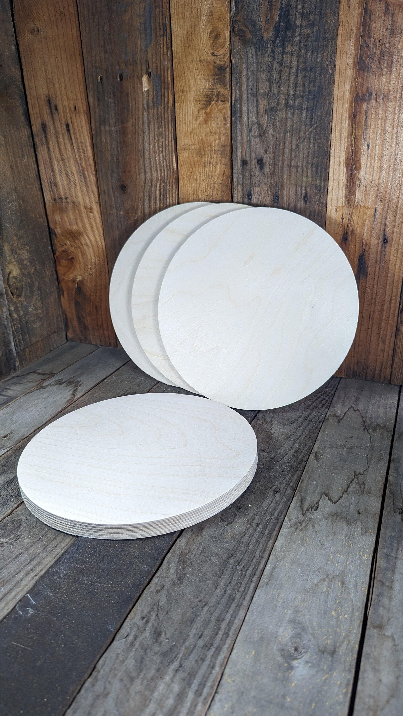 10.75&quot; (10 3/4&quot;) Wood Circle Disc Plaques, BALTIC BIRCH Wooden Circles, Blank Circles, Unfinished Wooden Circles, DIY Crafting Supplies