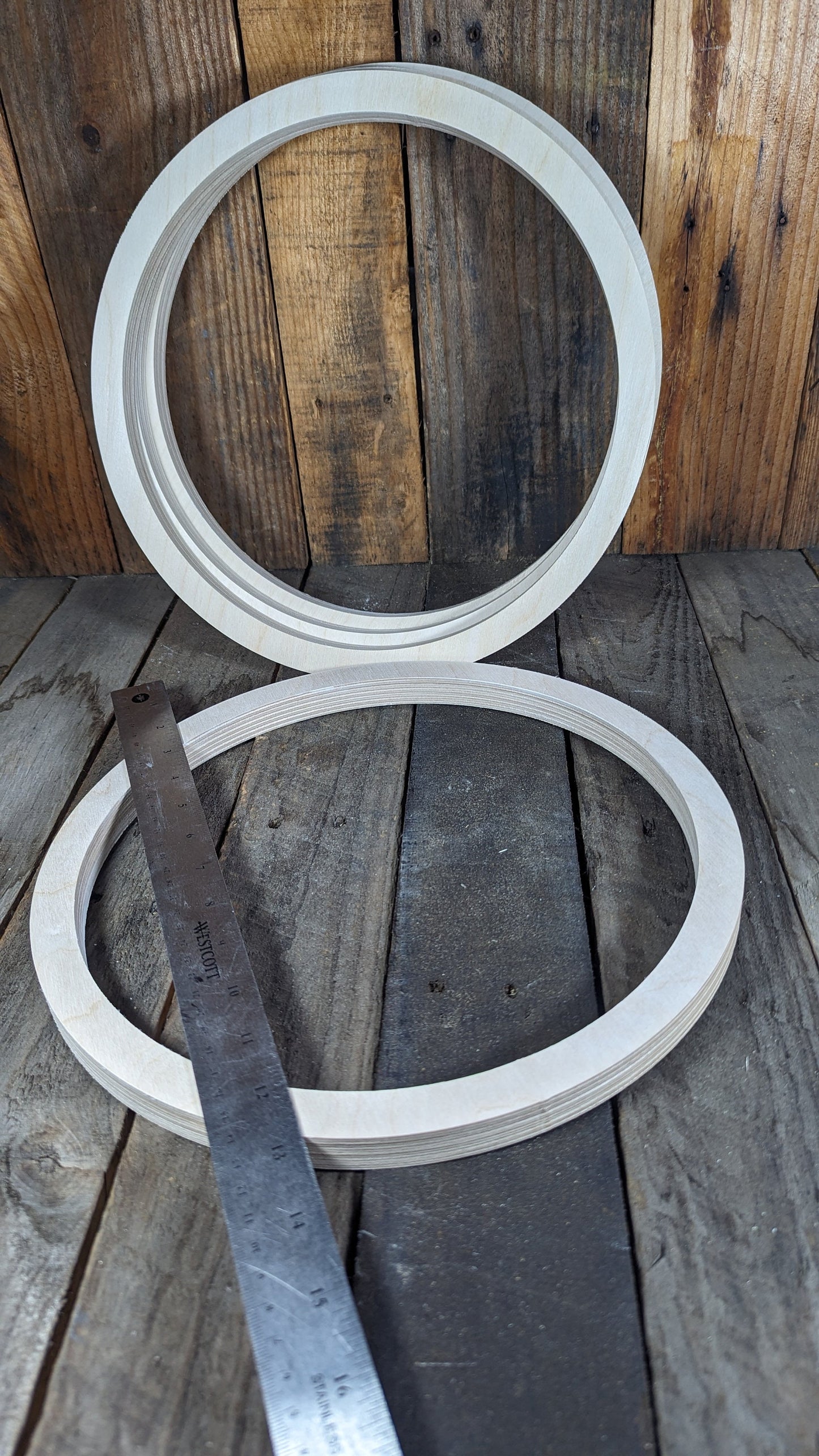 12.5 inch Wood Circle Disc with 11 inch center hole, BALTIC BIRCH Wooden Circles, Blank Circles, Unfinished Wooden Circles, Round Circles, Circular