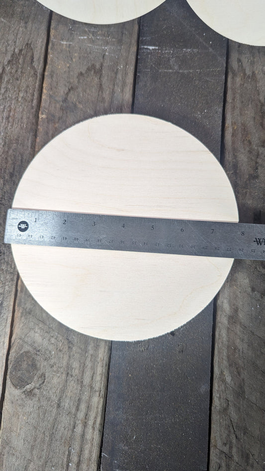 7.75" Baltic Birch Wood Circle, Unfinished Craft Plaque