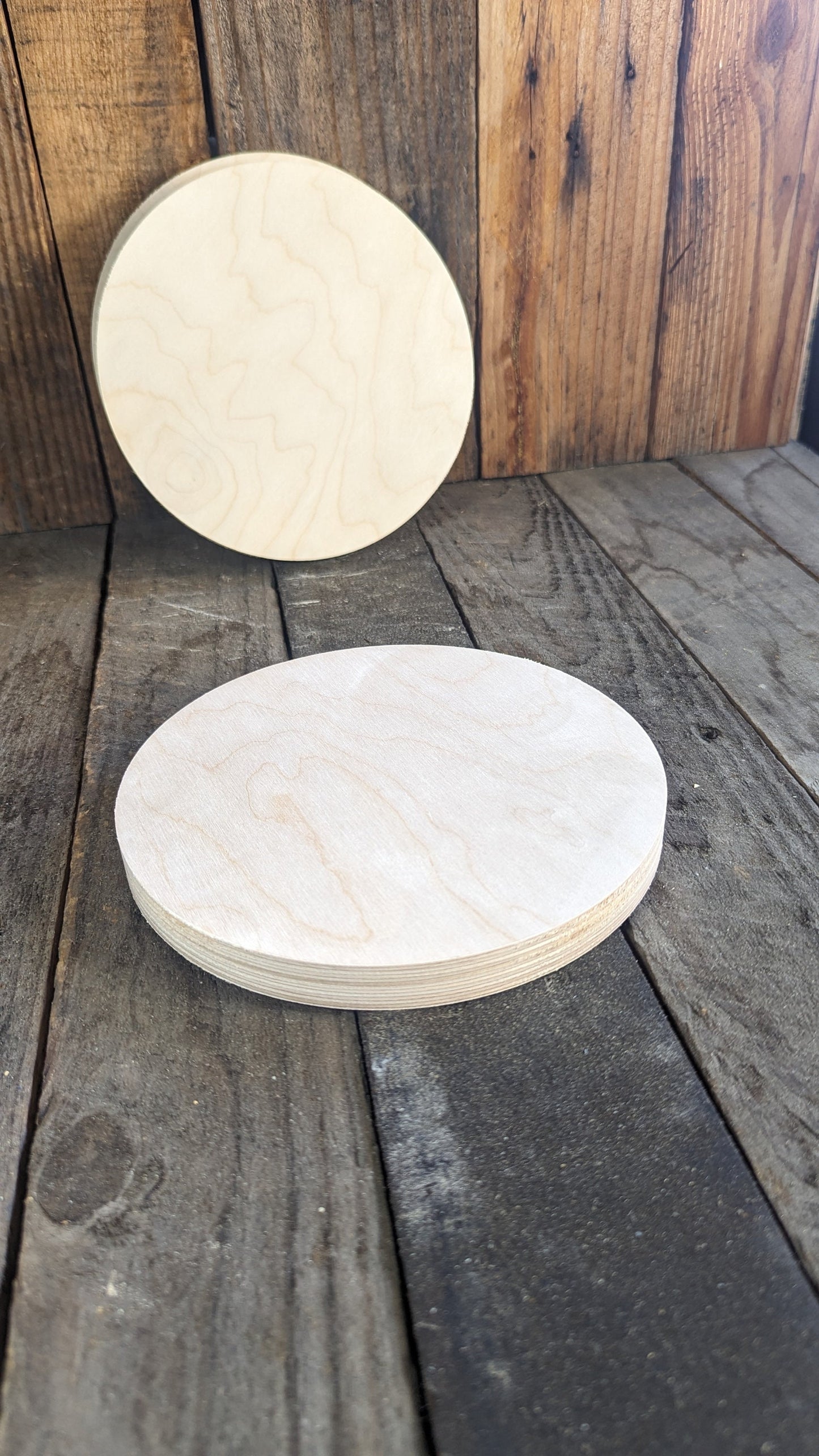 7.5" Baltic Birch Wood Circle, Unfinished DIY Craft Plaque