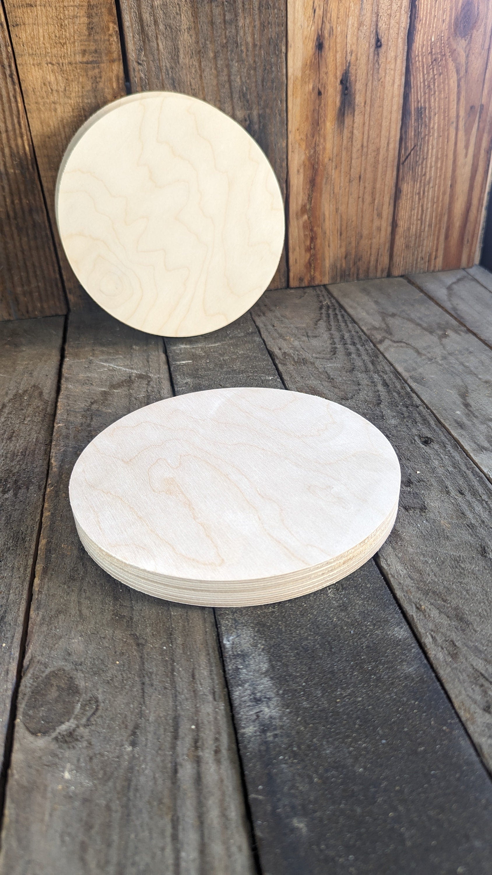 7.5" Baltic Birch Wood Circle, Unfinished DIY Craft Plaque