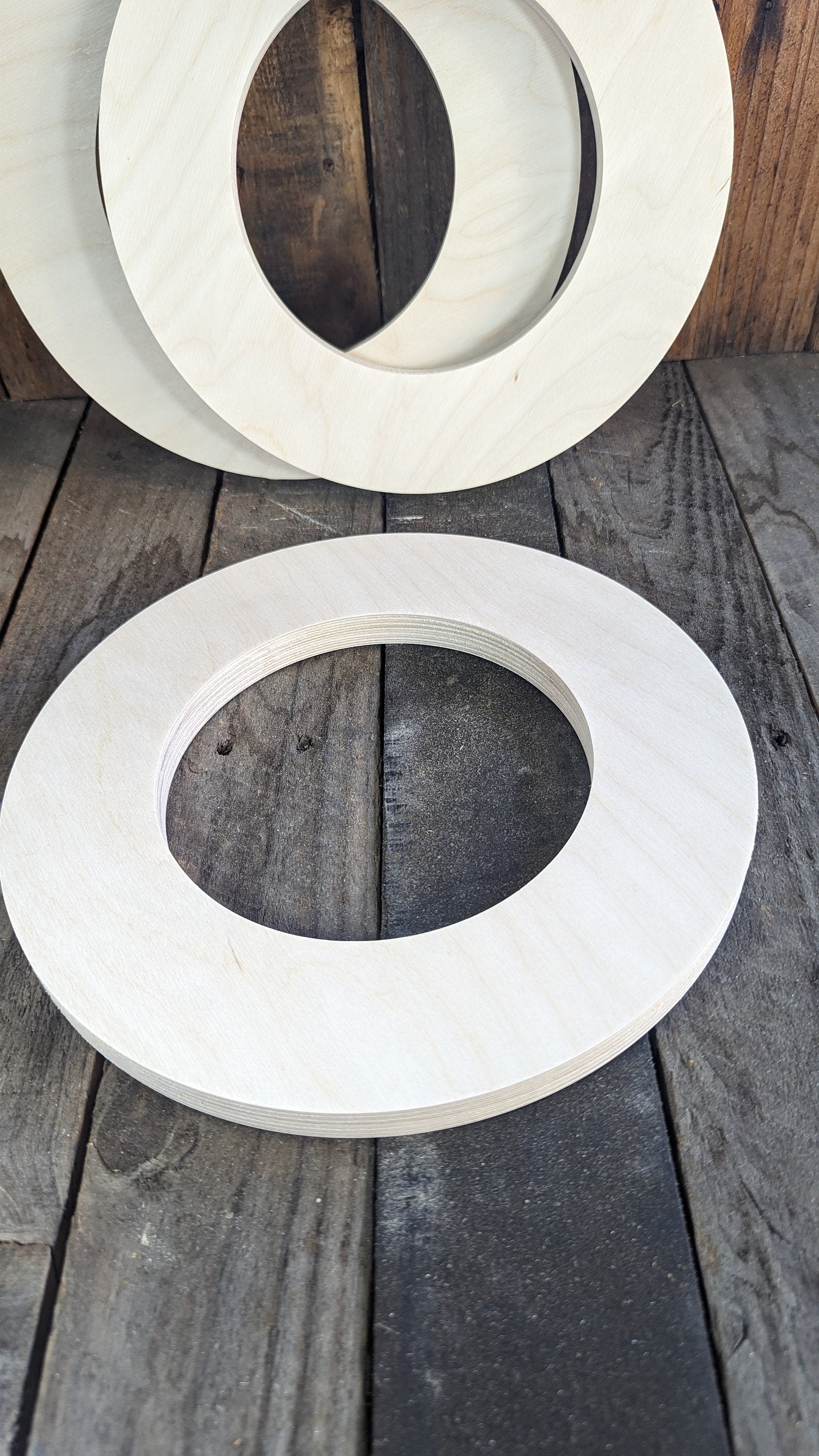 11" Wood Circle Disc with 6.5" (6-1/2")center hole, BALTIC BIRCH Wooden Circles, Blank Circles, Unfinished Wooden Circles, Circular