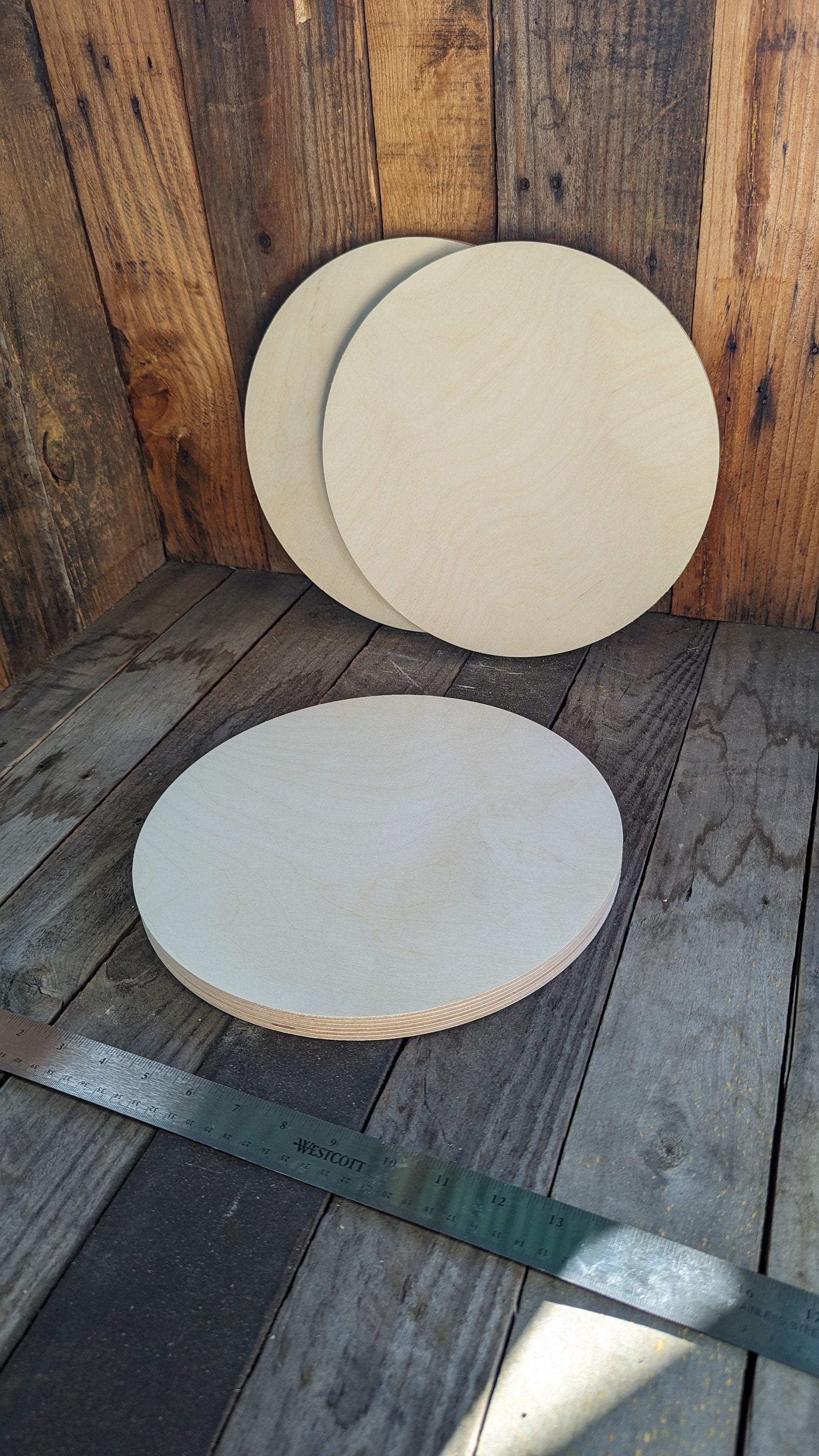 11.25" (11-1/4") Wood Circle Disc Plaques, BALTIC BIRCH Wooden Circles, Blank Circles, Unfinished Wooden Circles, DIY Crafting Supplies