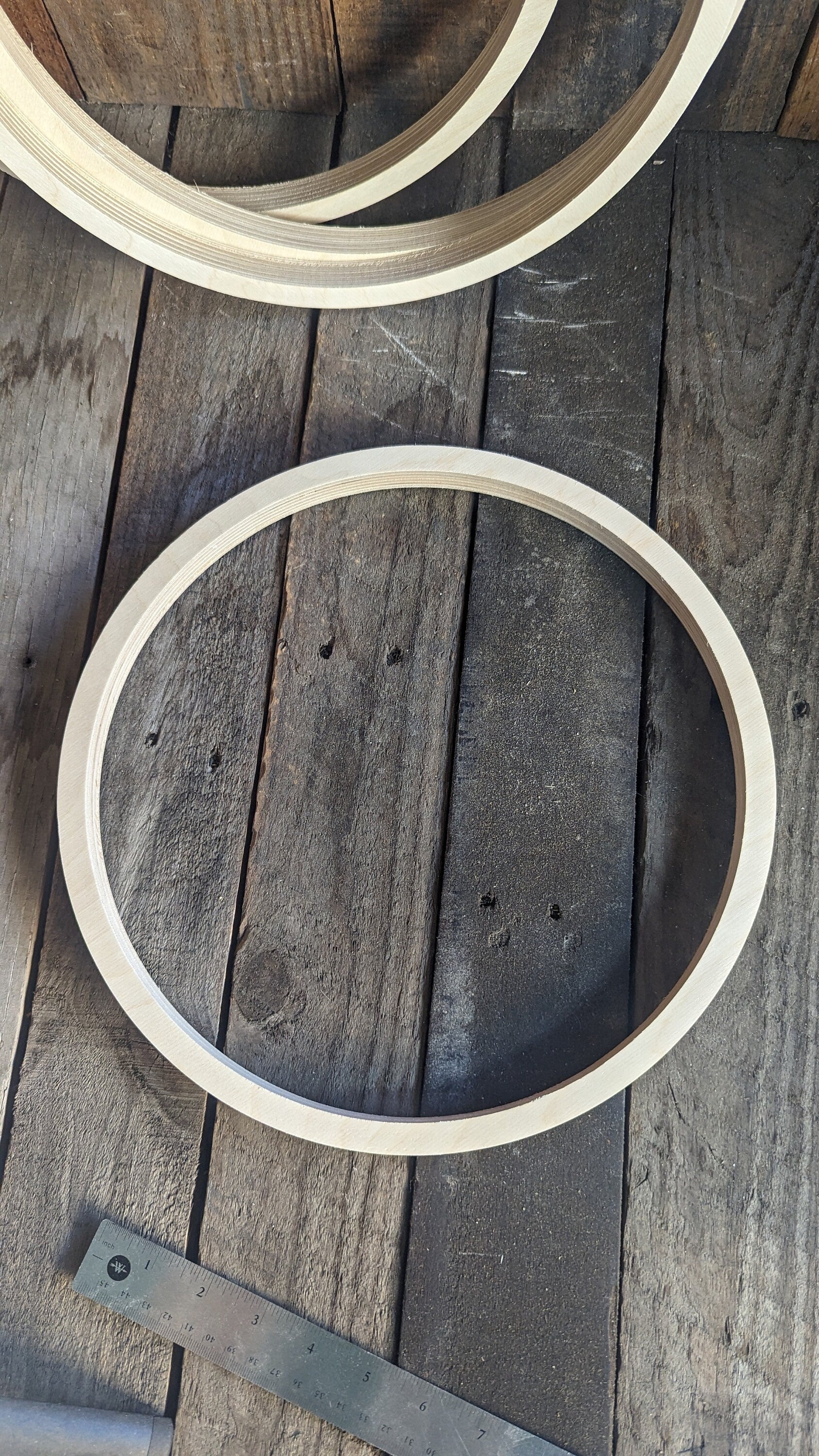 12.5 inch Wood Circle Disc with 11.5 inch center hole, BALTIC BIRCH Wooden Circles, Blank Circles, Unfinished Wooden Circles, Circular