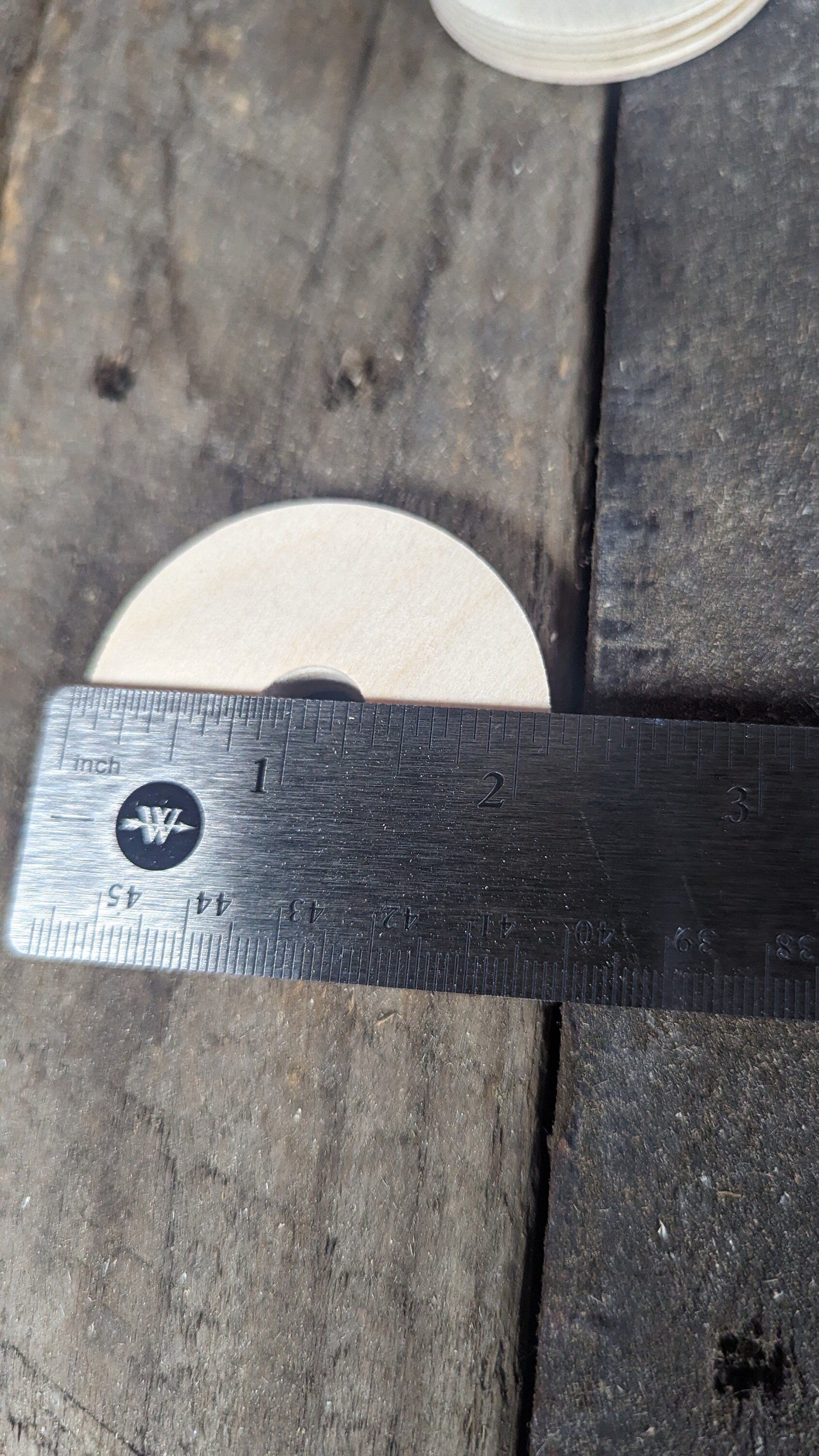 5 Pack - 2.125" Baltic Birch Wood Donut, 0.5" (1/2") Center Hole
