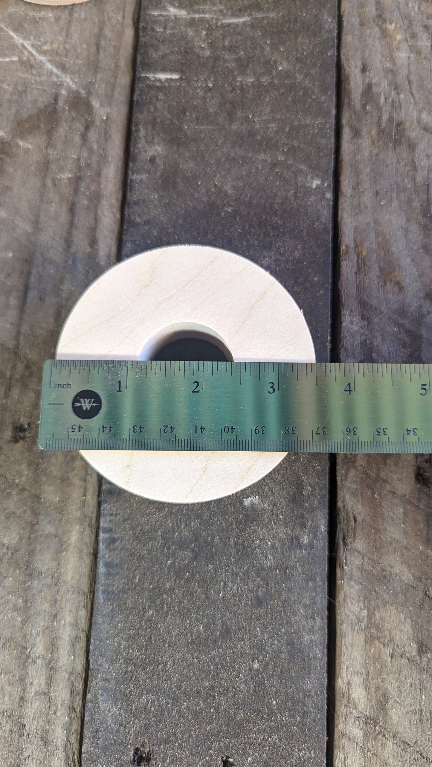 3.5" (3-1/2") Wood Donut, 1.25" (1-1/4") center hole - BALTIC BIRCH - Wooden Circles, Unfinished Wooden Circles, Circular Wood, Ring