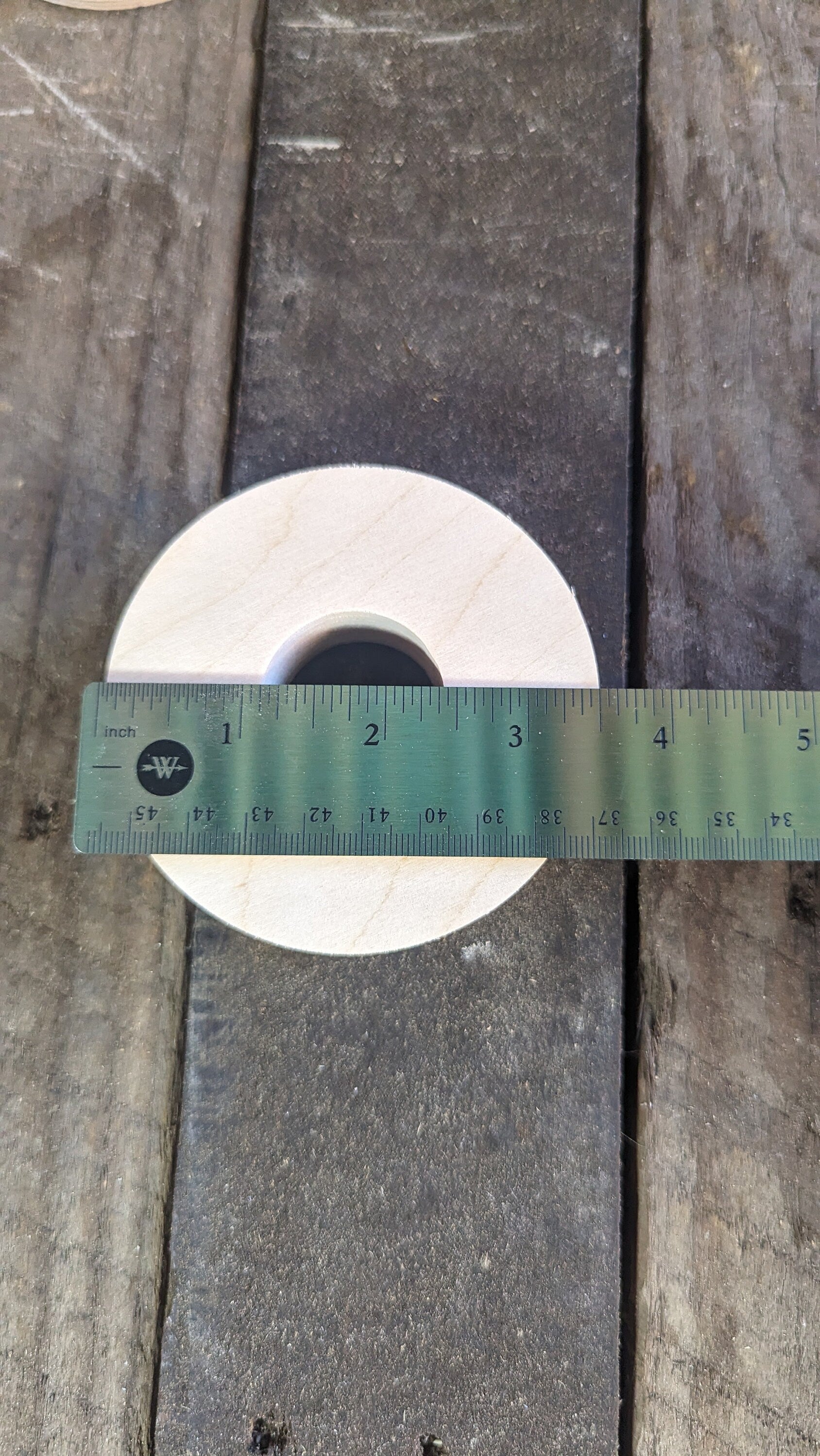 3.5" (3-1/2") Wood Donut, 1.25" (1-1/4") center hole - BALTIC BIRCH - Wooden Circles, Unfinished Wooden Circles, Circular Wood, Ring