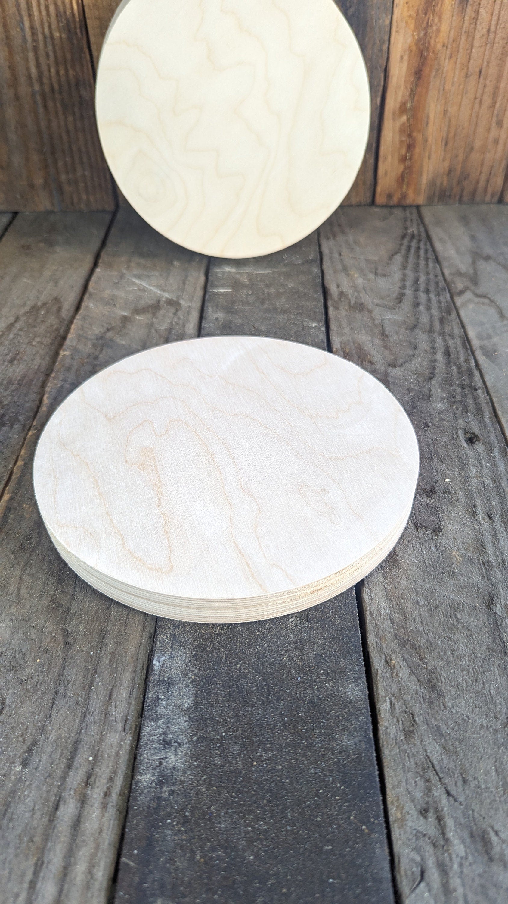 7.5" (7-1/2 inches) Wood Circle Disc Plaques, BALTIC BIRCH Wooden Circles, Unfinished Wooden Circles, Round Circles, DIY Craft Supplies